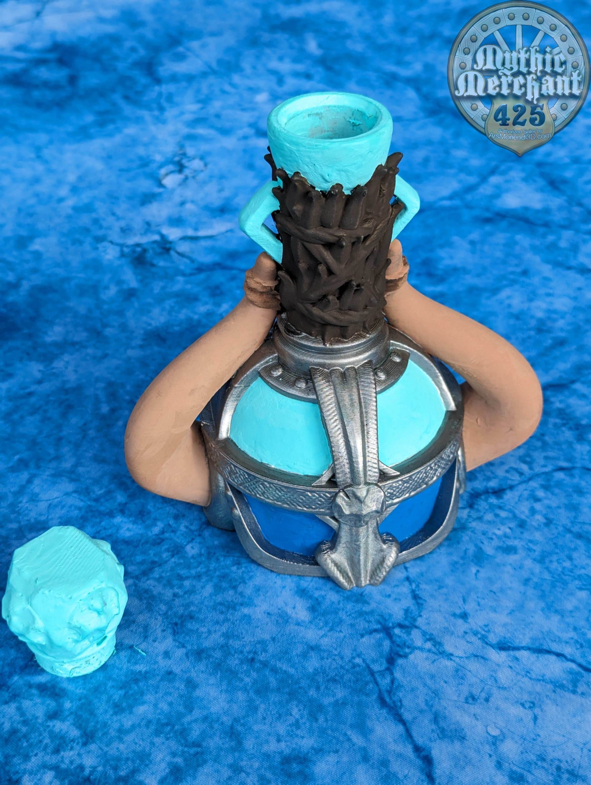Frost Giant's Strength Potion 3D Printed Dice Jail | RPG Dice Vault | D20 Storage Box | Wargaming - Player Gift - Embrace Icy Power! - Black / Yes- Include Random Dice Set
