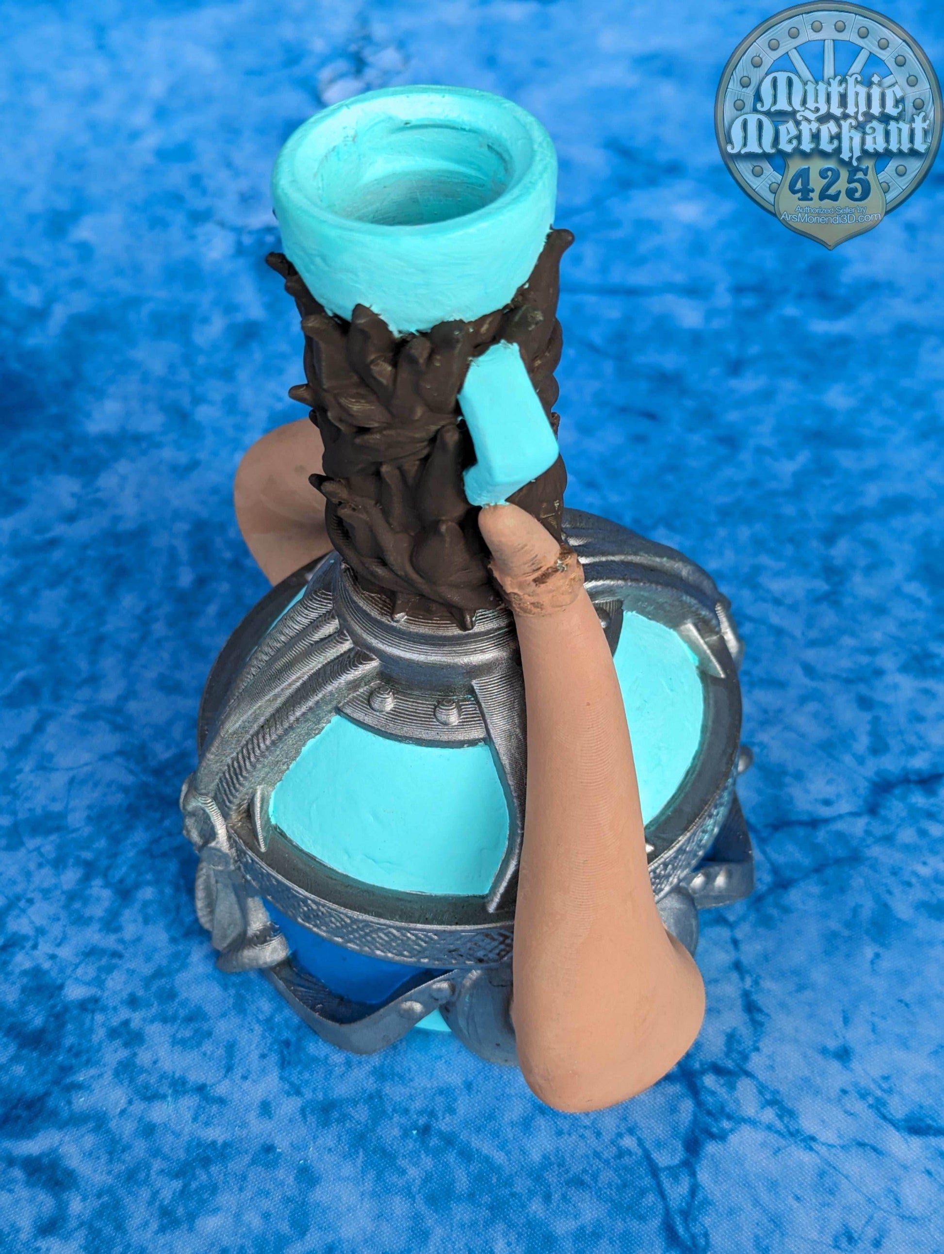 Frost Giant's Strength Potion 3D Printed Dice Jail | RPG Dice Vault | D20 Storage Box | Wargaming - Player Gift - Embrace Icy Power! - Black / Yes- Include Random Dice Set