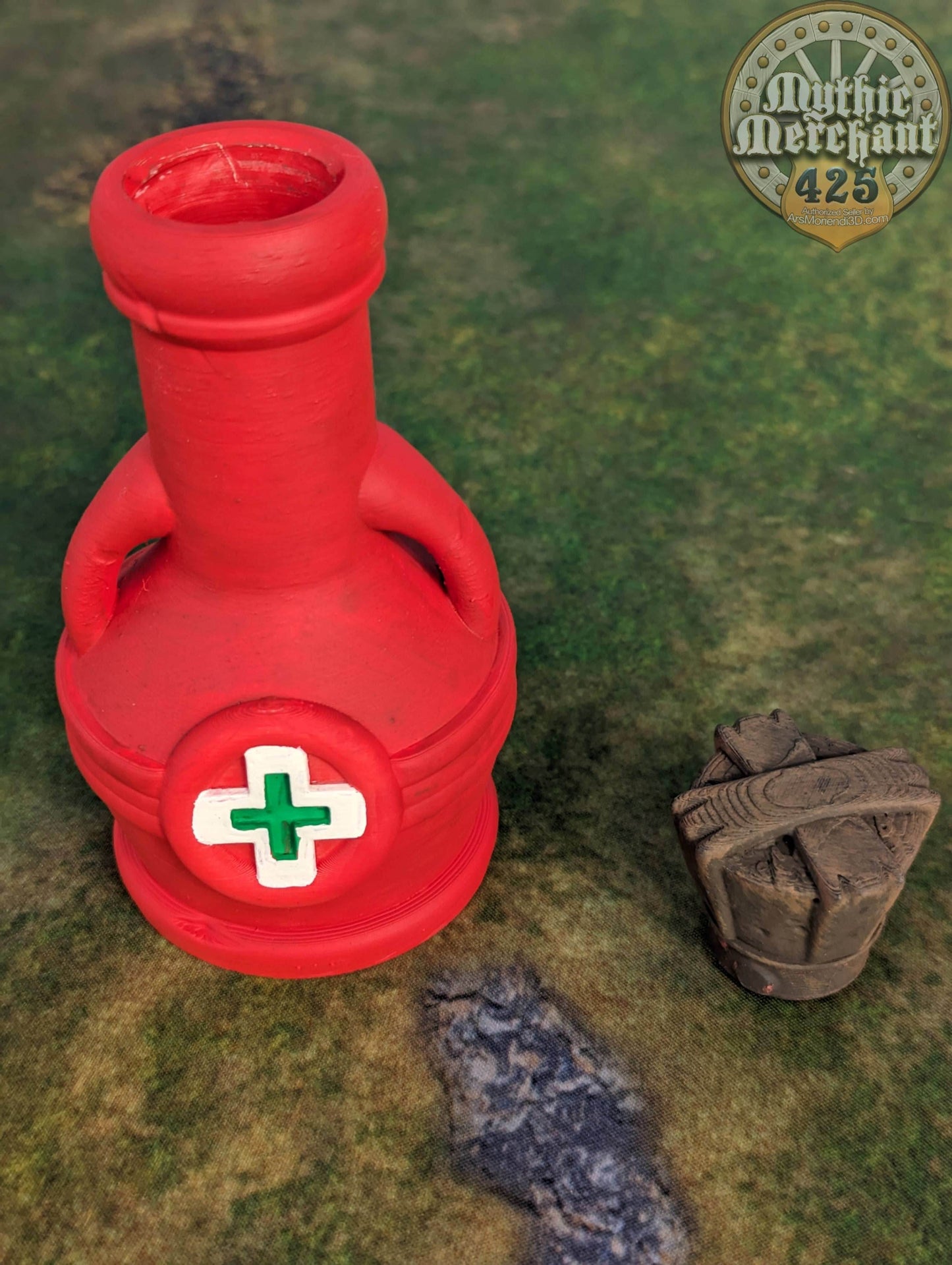 Health Potion 3D Printed Dice Jail | RPG Dice Vault | D20 Storage Box | Player Gift - Guard Dice with Healing Magic! - Black / Yes- Include Random Dice Set