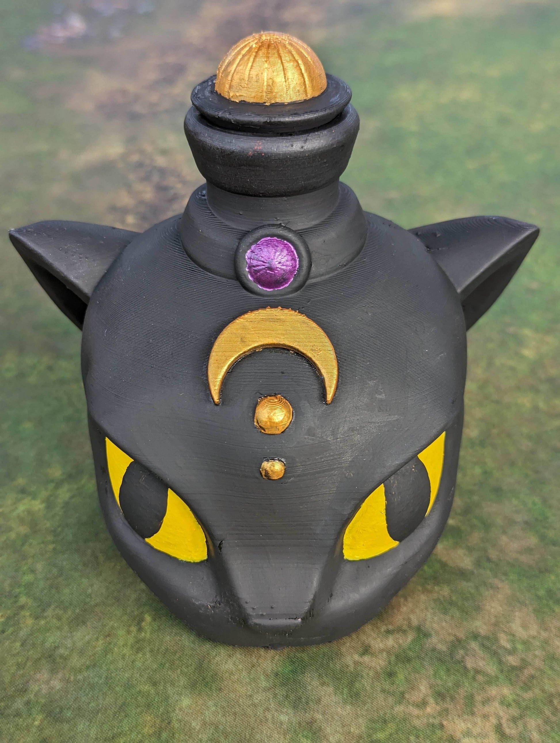 Darkvision - Cat's Agility Potion 3D Printed Dice Jail | RPG Dice Vault | D20 Storage Box | Player Gift - Enhance Nighttime Adventures! - Black / Yes- Include Random Dice Set