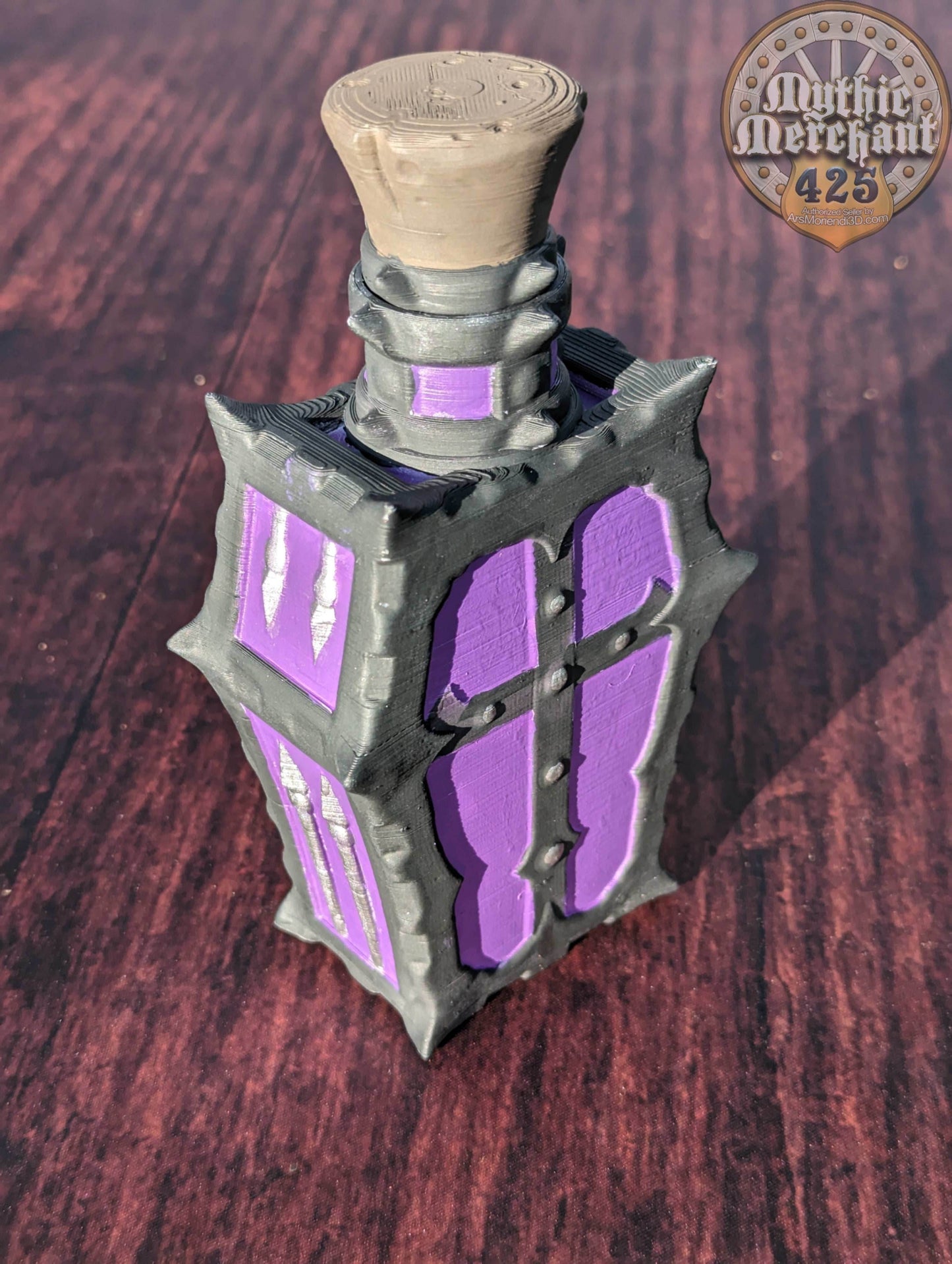 Poison Potion 3D Printed Dice Jail | RPG Dice Vault | D20 Storage Box | Player Gift - Safeguard Dice with a Lethal Elegance! - Black / Yes- Include Random Dice Set