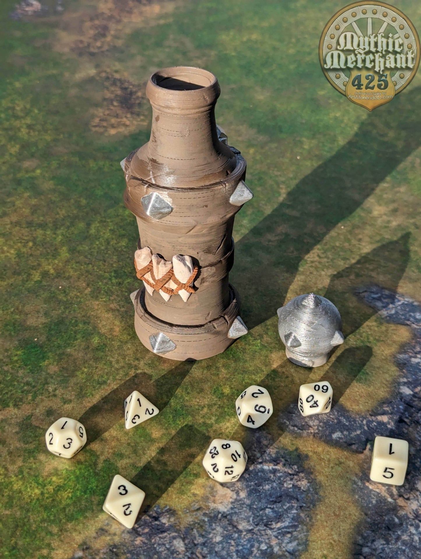 Ogre's Strength Potion 3D Printed Dice Jail | RPG Dice Vault | D20 Storage Box | Player Gift - Channel Massive Power! - Black / Yes- Include Random Dice Set