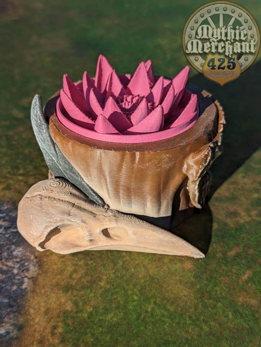 Druid Class 3D Printed Dice Storage Box | Dice Vault | Dice Jail | Tabletop RPG Gaming Cosplay - Dungeons and Dragon DnD D&D Wargaming - Black / Yes- Include Random Dice Set