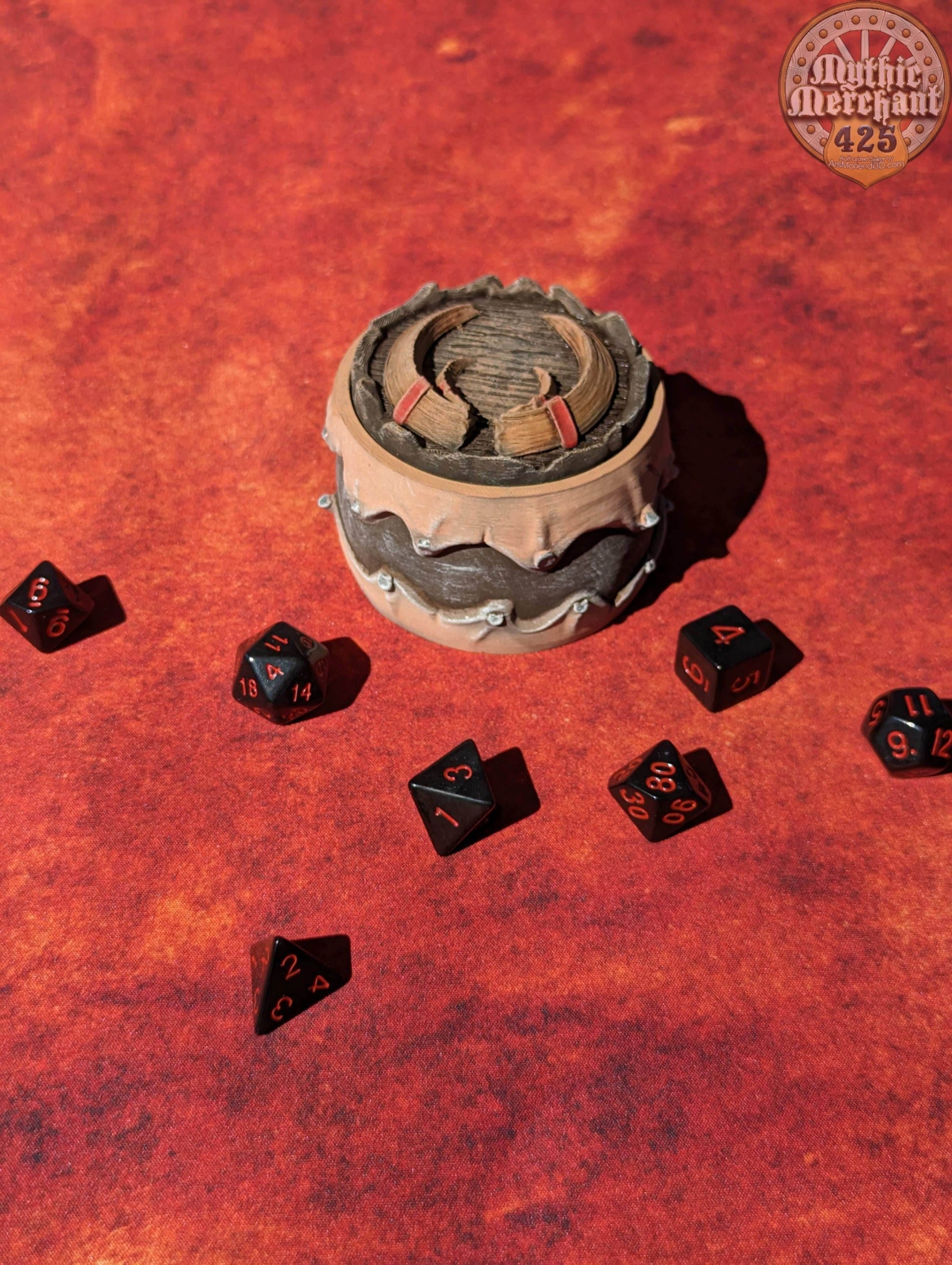 Barbarian 3D Printed D20 Dice Vault | Table Coaster & Dice Jail | DnD Player Gift | Mythic Mugs by Ars Moriendi 3D - Unleash the fury! - Black / Yes- Include Random Dice Set