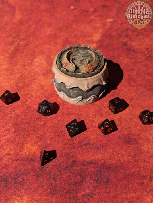 Barbarian 3D Printed D20 Dice Vault | Table Coaster & Dice Jail | DnD Player Gift | Mythic Mugs by Ars Moriendi 3D - Unleash the fury! - Black / Yes- Include Random Dice Set