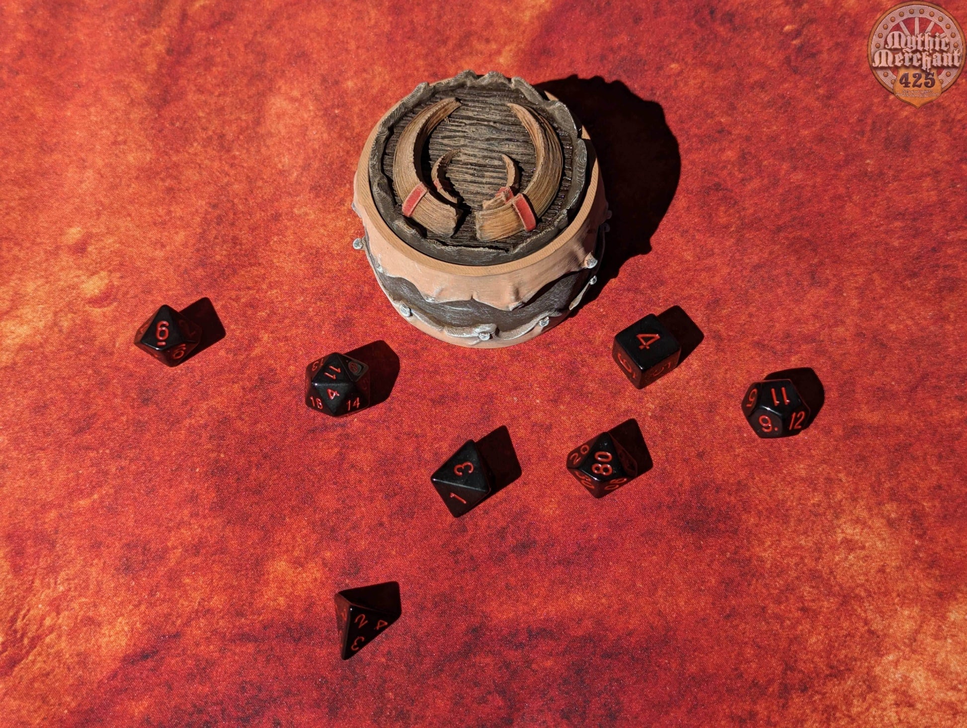 Barbarian 3D Printed D20 Dice Vault | Table Coaster & Dice Jail | DnD Player Gift | Mythic Mugs by Ars Moriendi 3D - Unleash the fury! - Black / Yes- Include Random Dice Set