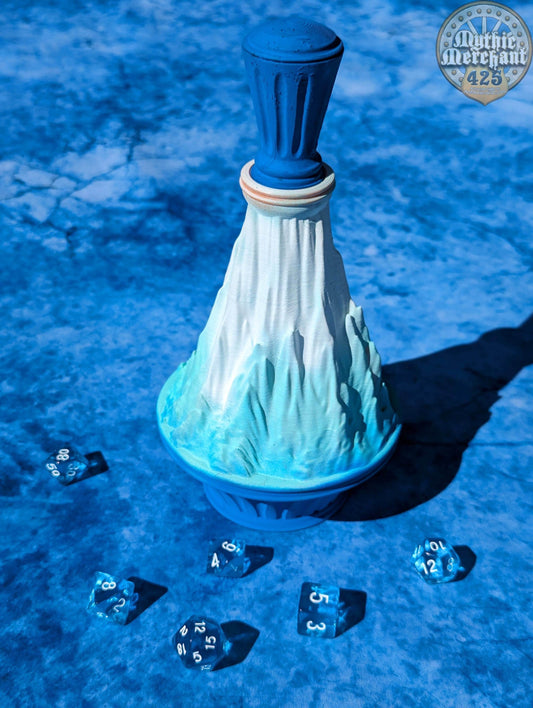 Cloud Giant's Strength Potion 3D Printed Dice Jail | RPG Dice Vault | D20 Storage Box | Wargaming - Player Gift - Unleash Mighty Rolls! - Black / Yes- Include Random Dice Set