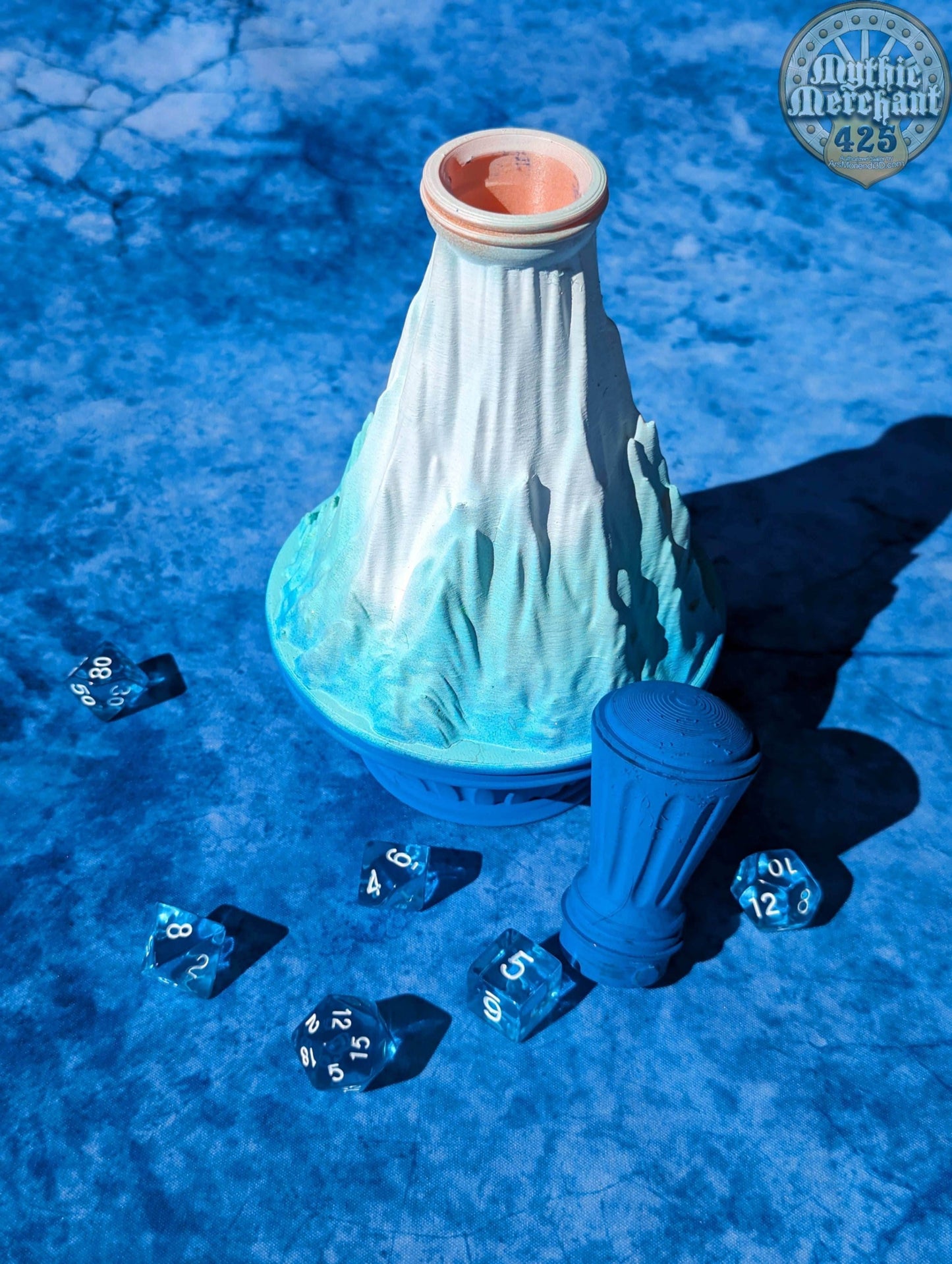 Cloud Giant's Strength Potion 3D Printed Dice Jail | RPG Dice Vault | D20 Storage Box | Wargaming - Player Gift - Unleash Mighty Rolls! - Black / Yes- Include Random Dice Set