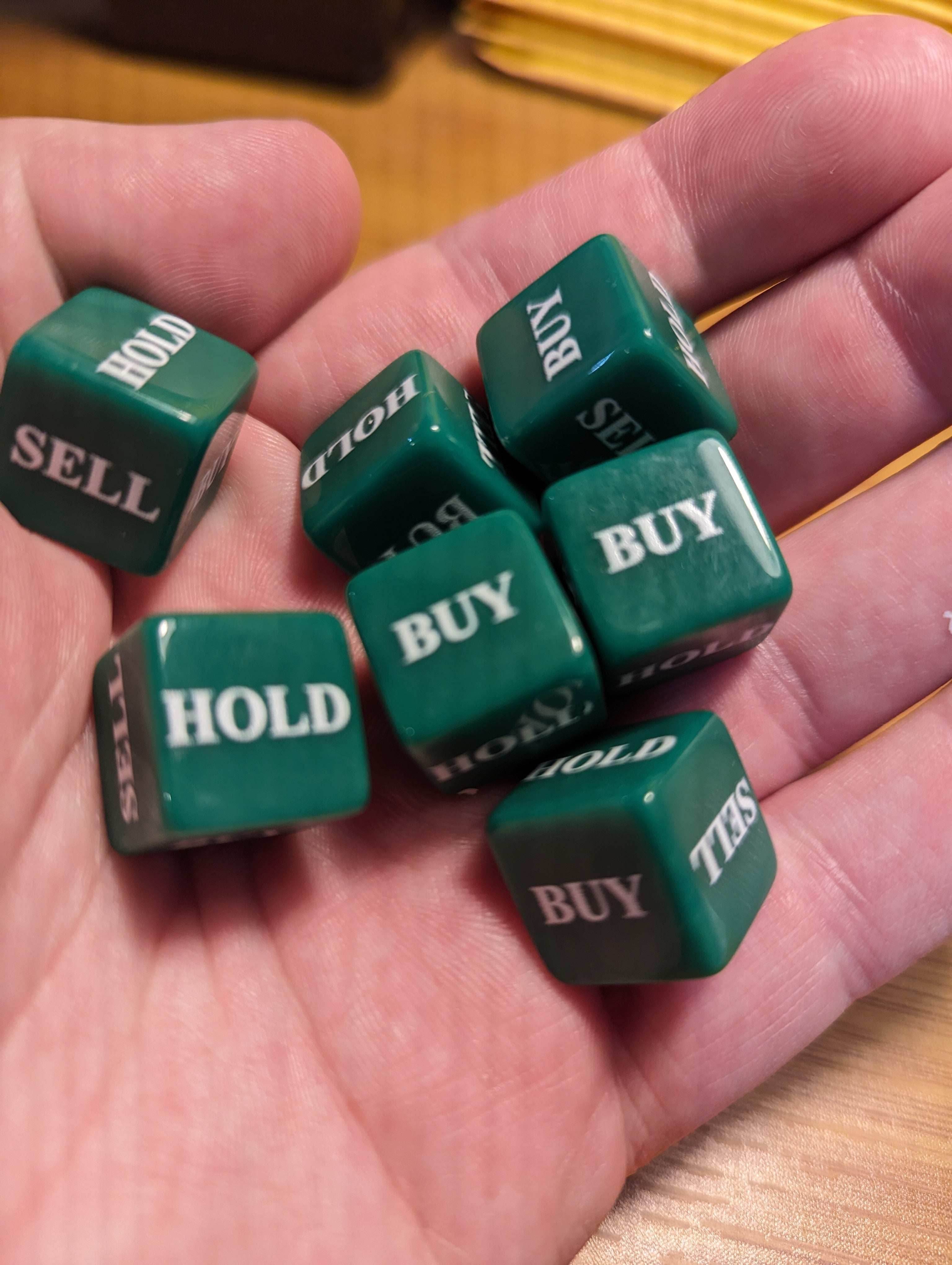 Stocks Dice d6 | Investment Decision Novelty Dice 6-Sided 16mm Funny Dice - 1 Dice