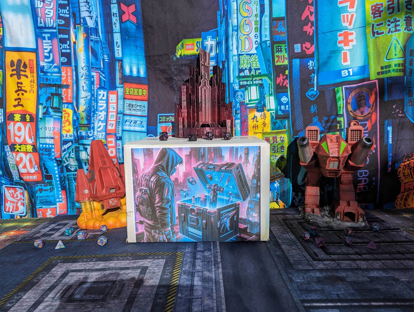 Cyberpunk Nexus Box| Cyberpunk Sci-Fi Mystery Loot Box | Dice Tower | RPG Dice Jail | DnD Can Holder | Player Gifts - Enter the Future! - Hand Painted Items