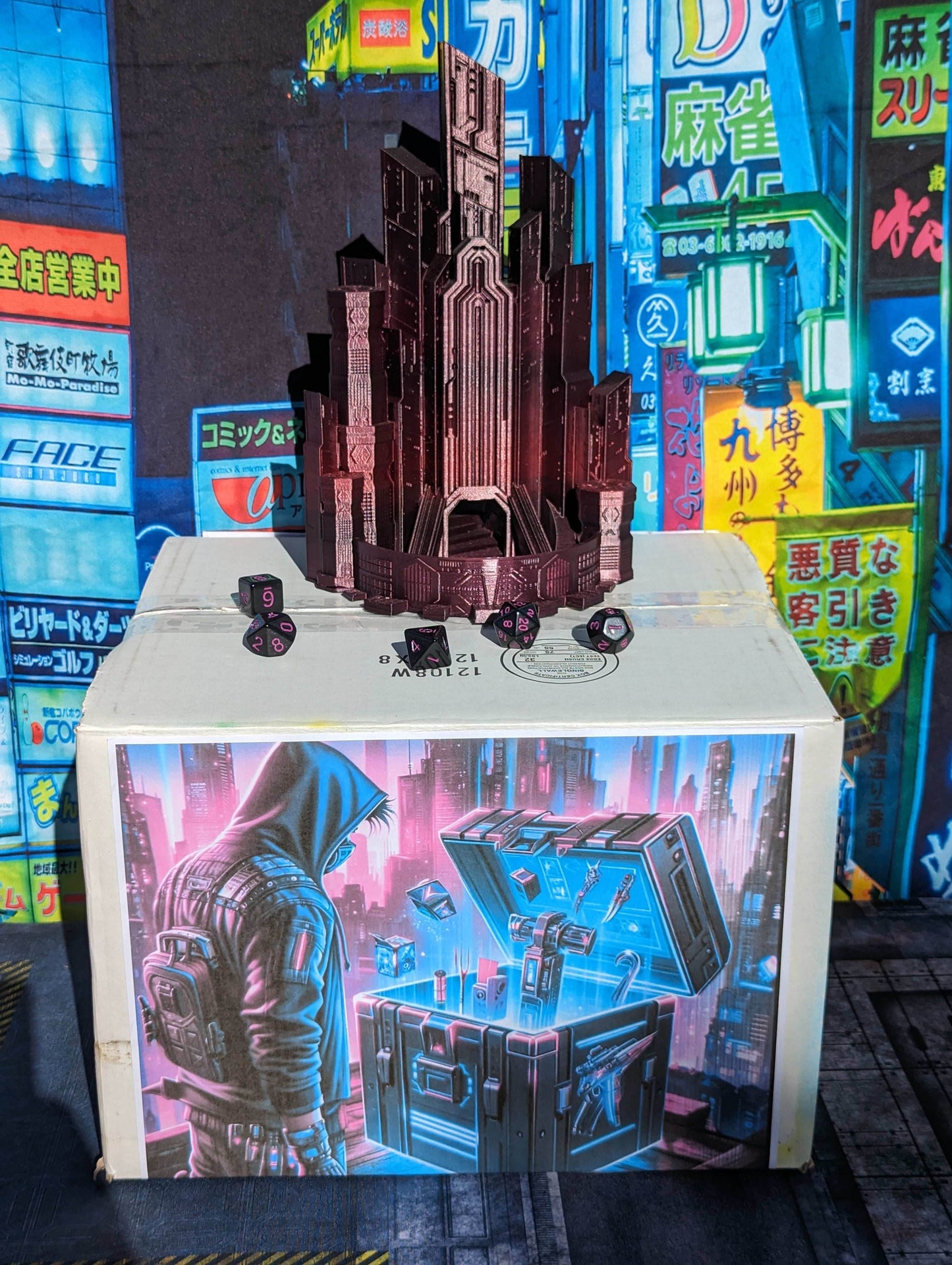 Cyberpunk Nexus Box| Cyberpunk Sci-Fi Mystery Loot Box | Dice Tower | RPG Dice Jail | DnD Can Holder | Player Gifts - Enter the Future! - Hand Painted Items