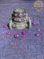 Artificer Class 3D Printed RPG Dice Jail | Dice Vault | D20 Dice Box | Steampunk Cosplay | Mythic Mugs- Rolling with Ingenious Style! - Black / Yes- Include Random Dice Set