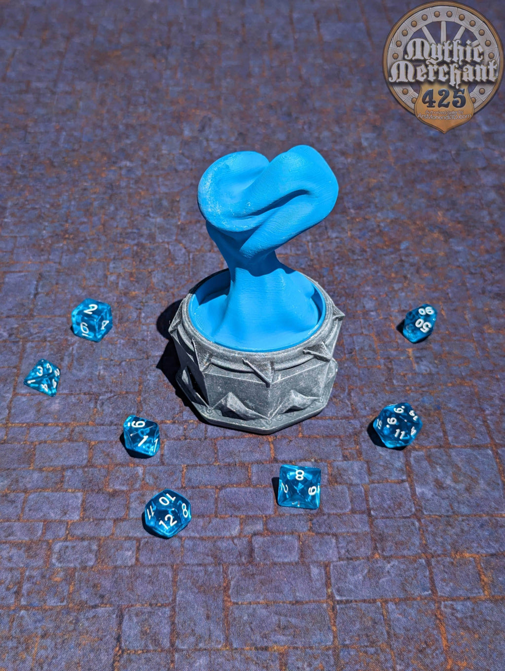 Sorcerer Class 3D Printed Dice Jail | Dice Vault | D20 Storage Box | Wizard Cosplay - Player Gift - Channel Arcane Power & Mystical Rolls! - Black / Yes- Include Random Dice Set