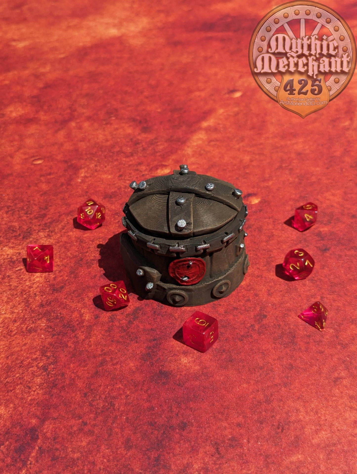 Orc 3D Printed Dice Jail | Fantasy Table Coaster | Goblin Dice Box | DnD Player Gift | Mythic Mugs by Ars Moriendi 3D- Embrace Orcish Might! - Black / Yes- Include Random Dice Set