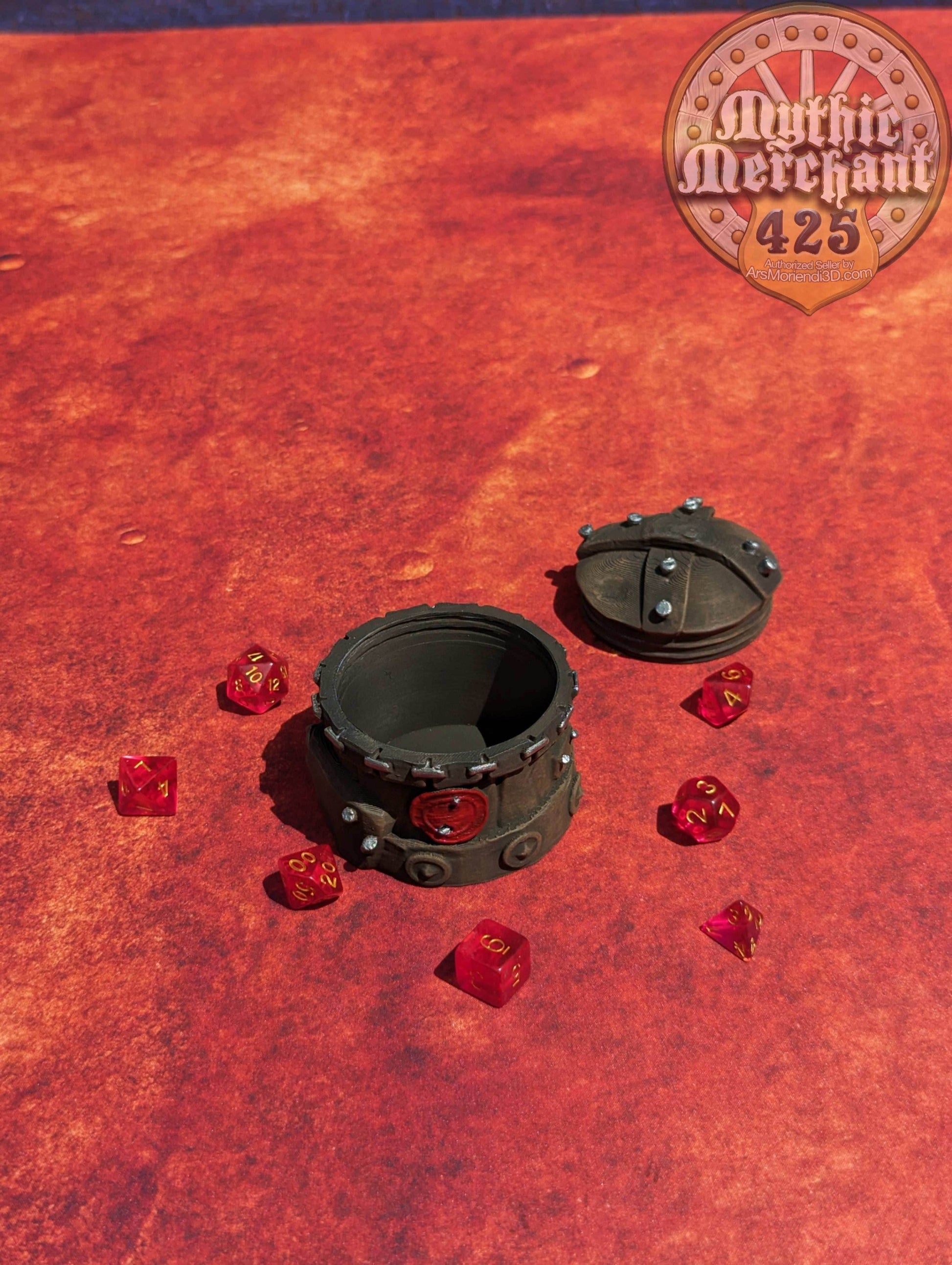 Orc 3D Printed Dice Jail | Fantasy Table Coaster | Goblin Dice Box | DnD Player Gift | Mythic Mugs by Ars Moriendi 3D- Embrace Orcish Might! - Black / Yes- Include Random Dice Set