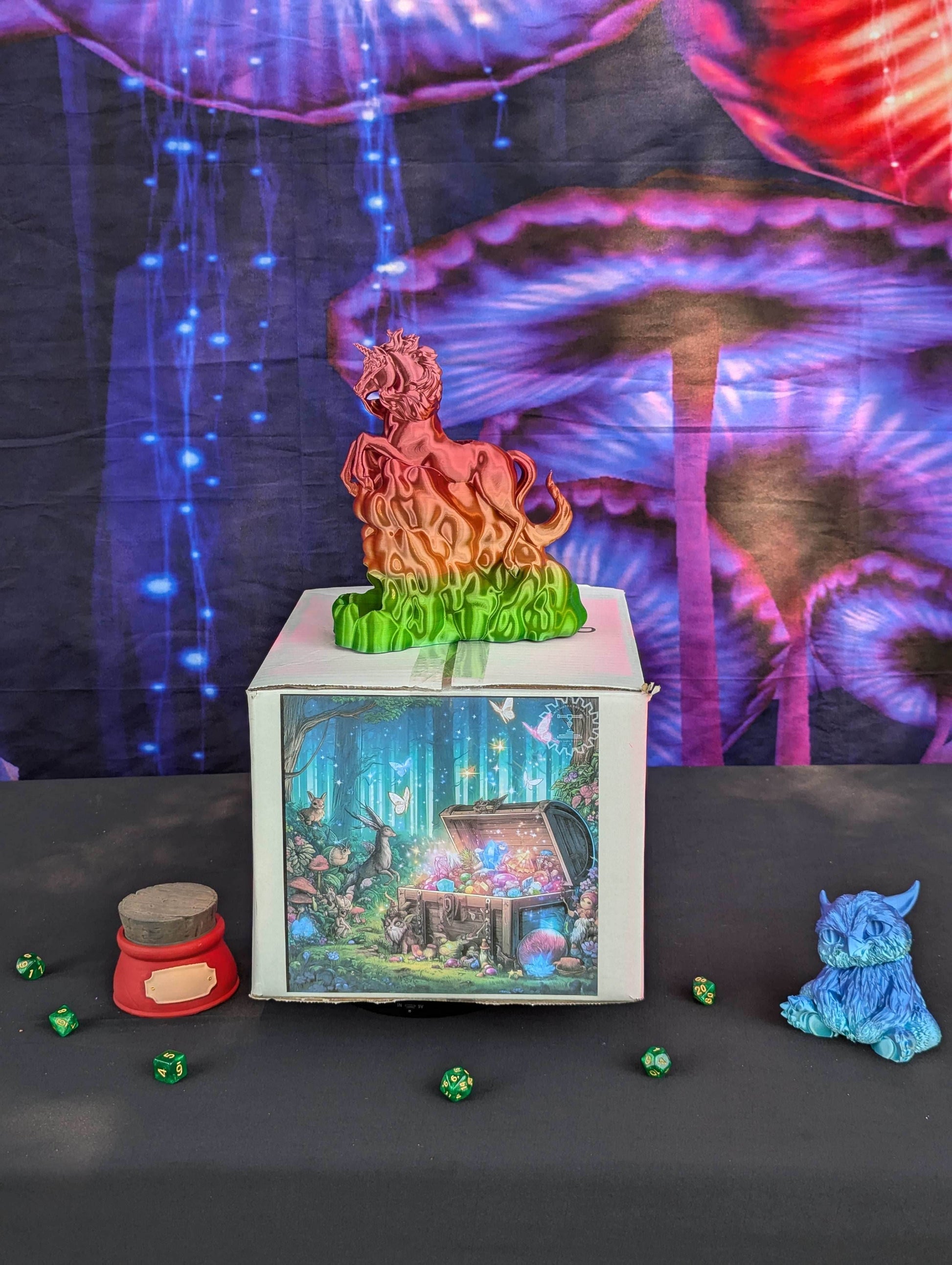 Enchanted Grove Gear Box| Enchanted Forest Mystery Loot Box | Dice Tower | RPG Dice Jail | DnD Can Holder | Player Gift- Discover the Magic! - Hand Painted Items