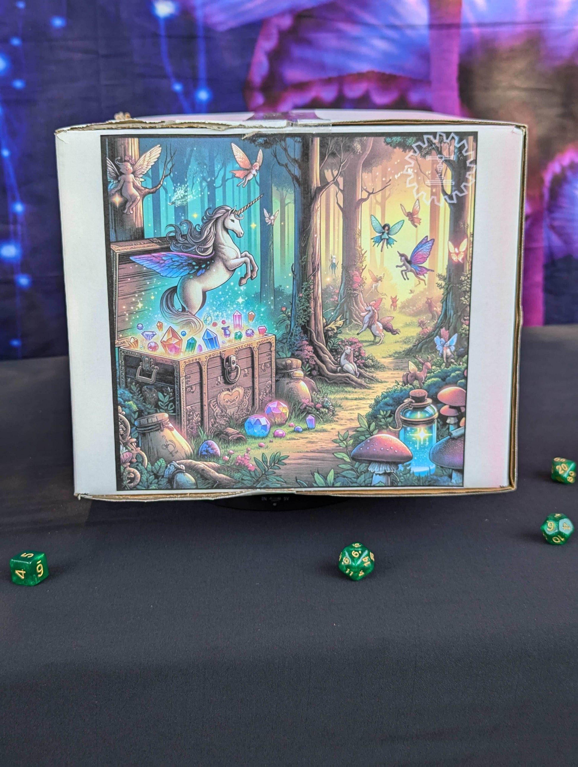 Enchanted Grove Gear Box| Enchanted Forest Mystery Loot Box | Dice Tower | RPG Dice Jail | DnD Can Holder | Player Gift- Discover the Magic! - Hand Painted Items