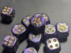 STAR 12mm Pearl Puple d6 | Small Dice with a Gold Star on the '1' - 1