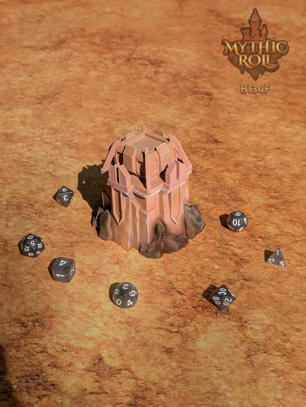 Ancient Anomaly 3D Printed Dice Box/Jail/Vault by Unchained Games - Mythic Roll Collection - Guard Your Dice with Secrets from Time's Abyss. - Black / Yes- Include Random Dice Set