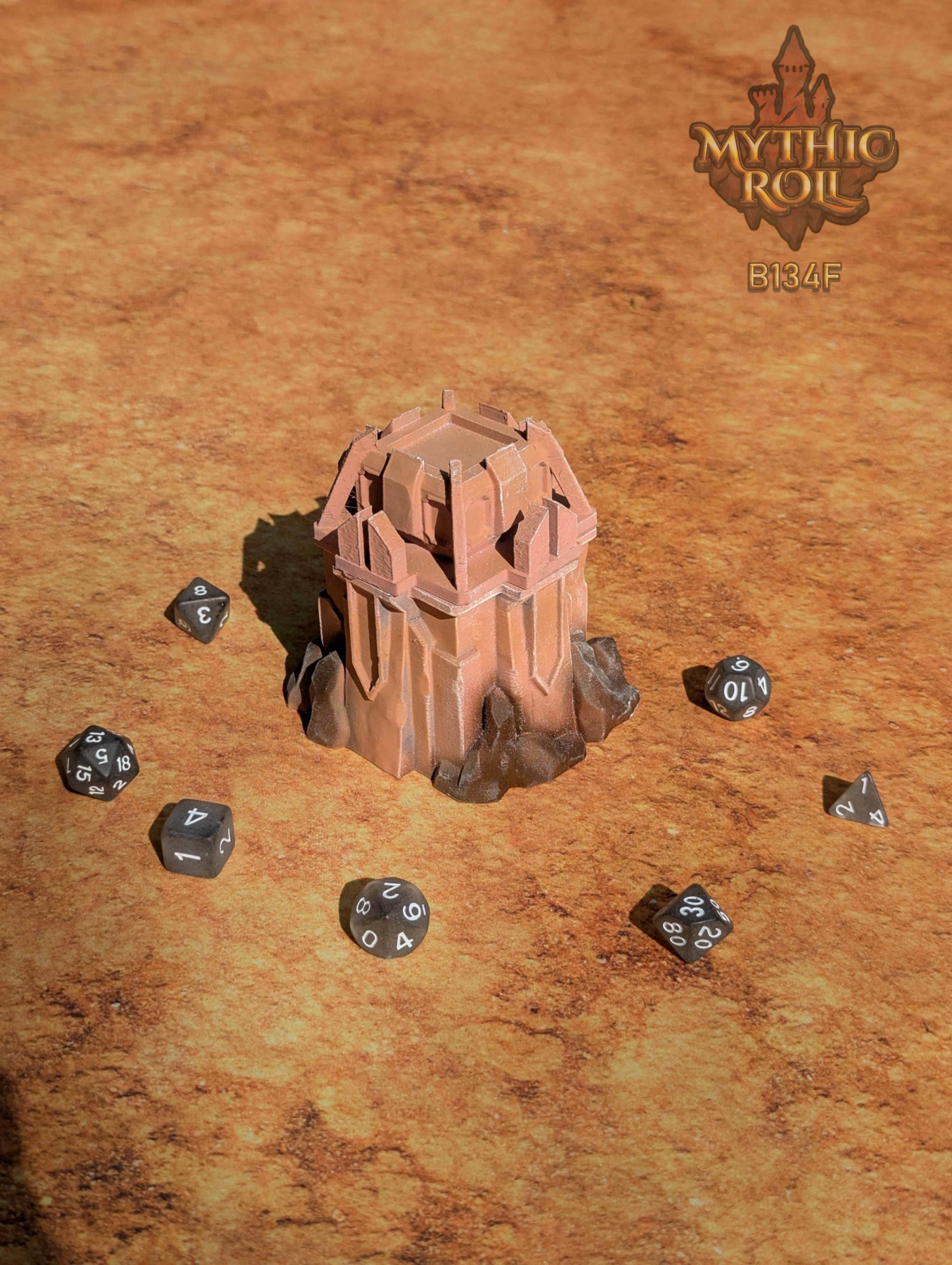 Ancient Anomaly 3D Printed Dice Box/Jail/Vault by Unchained Games - Mythic Roll Collection - Guard Your Dice with Secrets from Time's Abyss. - Black / Yes- Include Random Dice Set