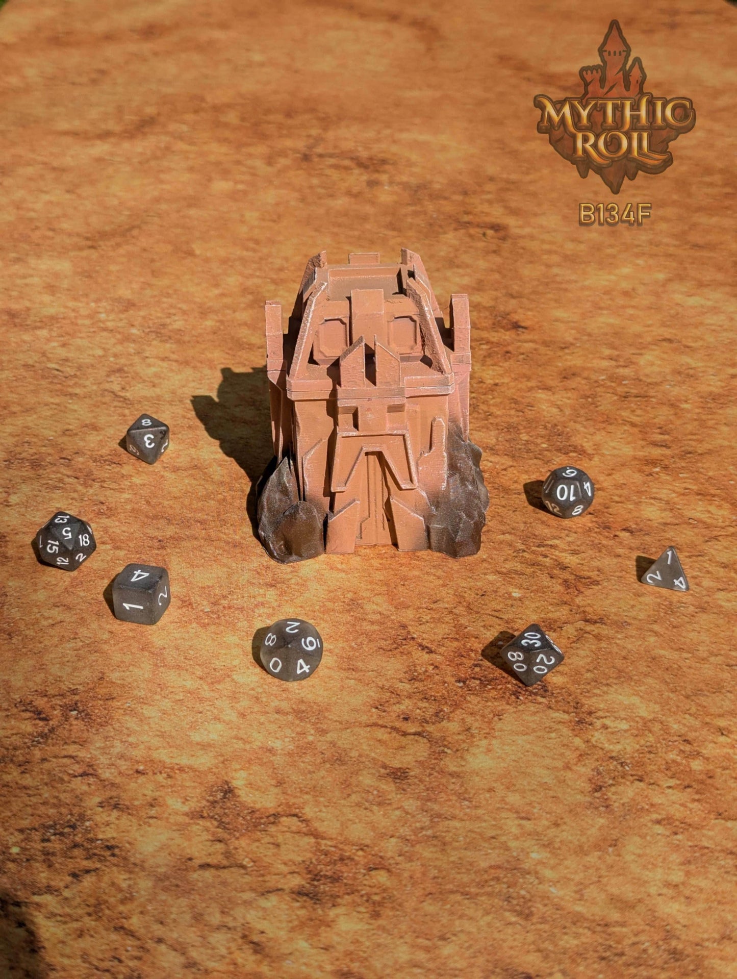 Ancient Anomaly 3D Printed Dice Box/Jail/Vault by Unchained Games - Mythic Roll Collection - Guard Your Dice with Secrets from Time's Abyss. - Black / Yes- Include Random Dice Set