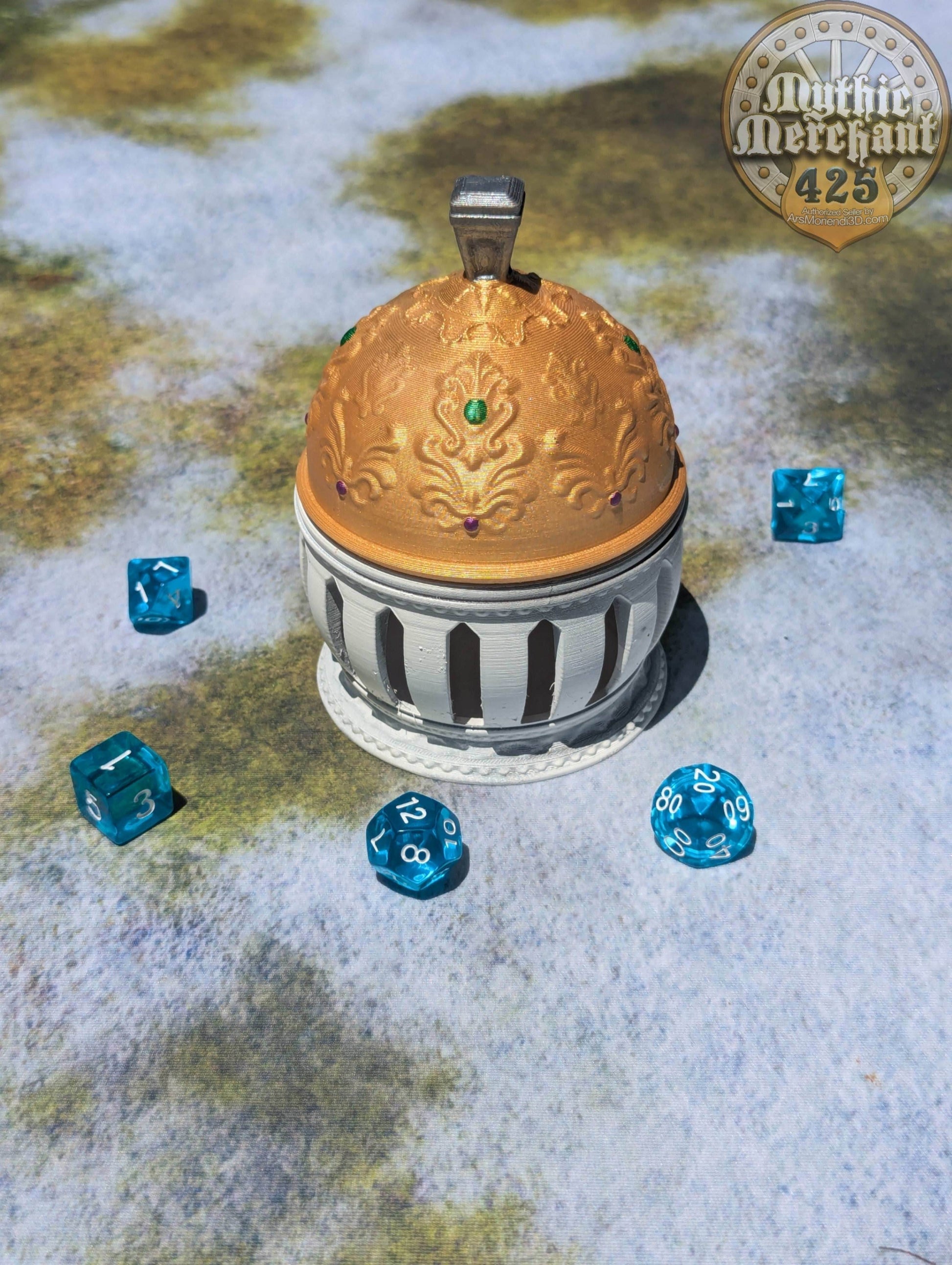 Cleric Class 3D Printed Dice Storage Box | Dice Vault | Dice Jail | Tabletop RPG Gaming Cosplay - Dungeons and Dragon DnD D&D Wargaming - Black / Yes- Include Random Dice Set