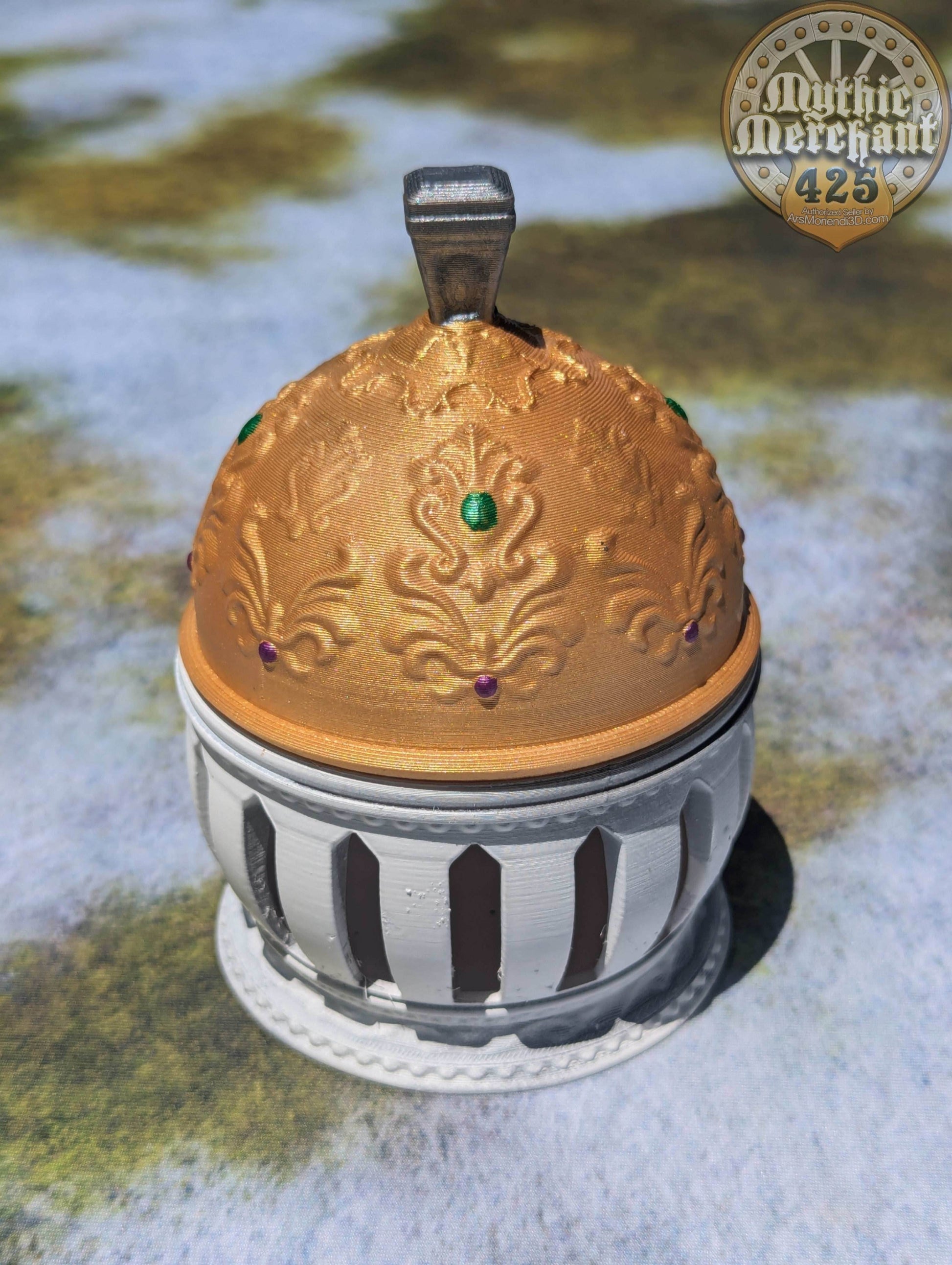 Cleric Class 3D Printed Dice Storage Box | Dice Vault | Dice Jail | Tabletop RPG Gaming Cosplay - Dungeons and Dragon DnD D&D Wargaming - Black / Yes- Include Random Dice Set