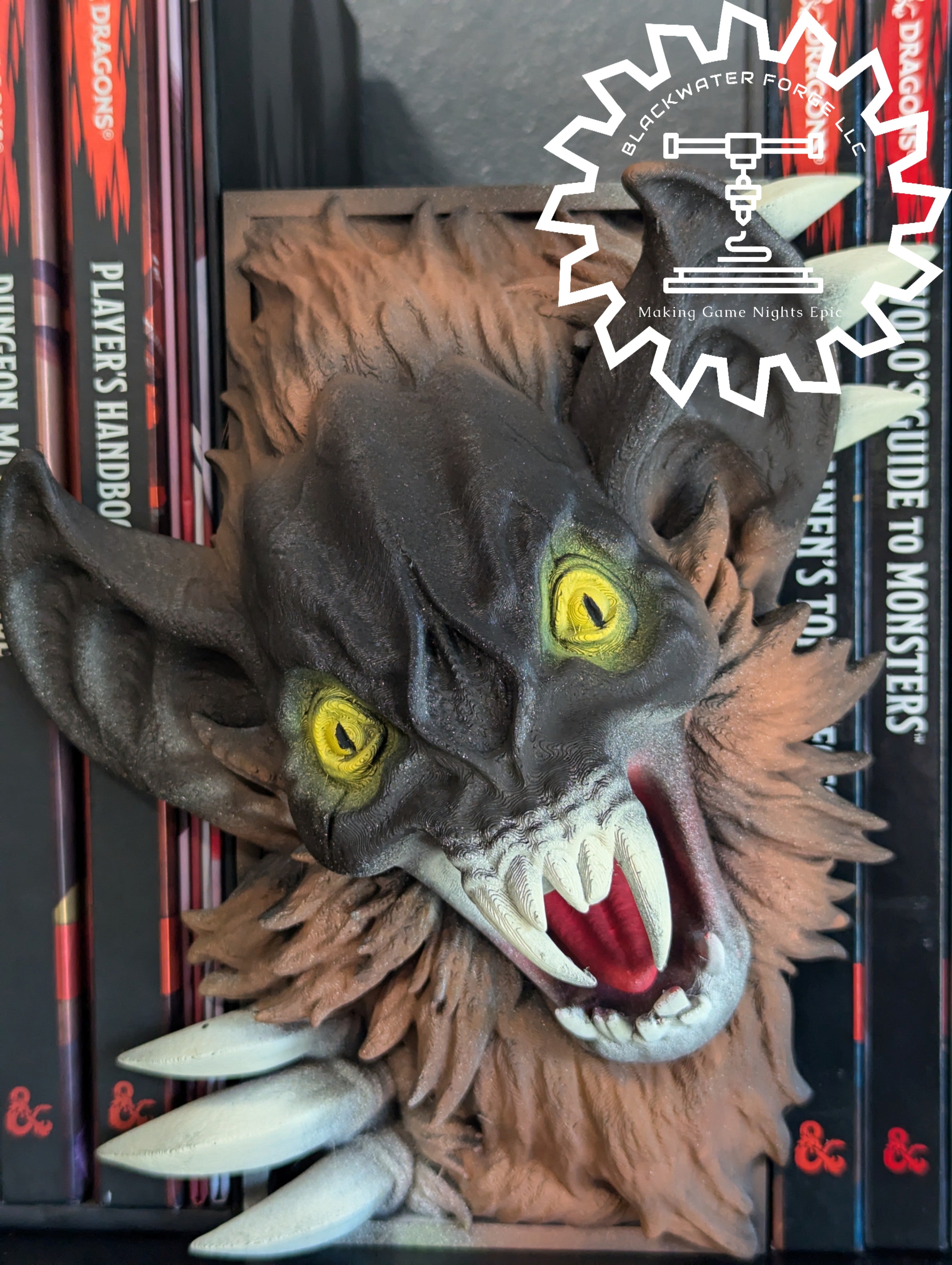 Vampire Bat Monster 3D Printed Book Nook- Miniatures of Madness- Step into the Shadowy Realms of Dark Fantasy!