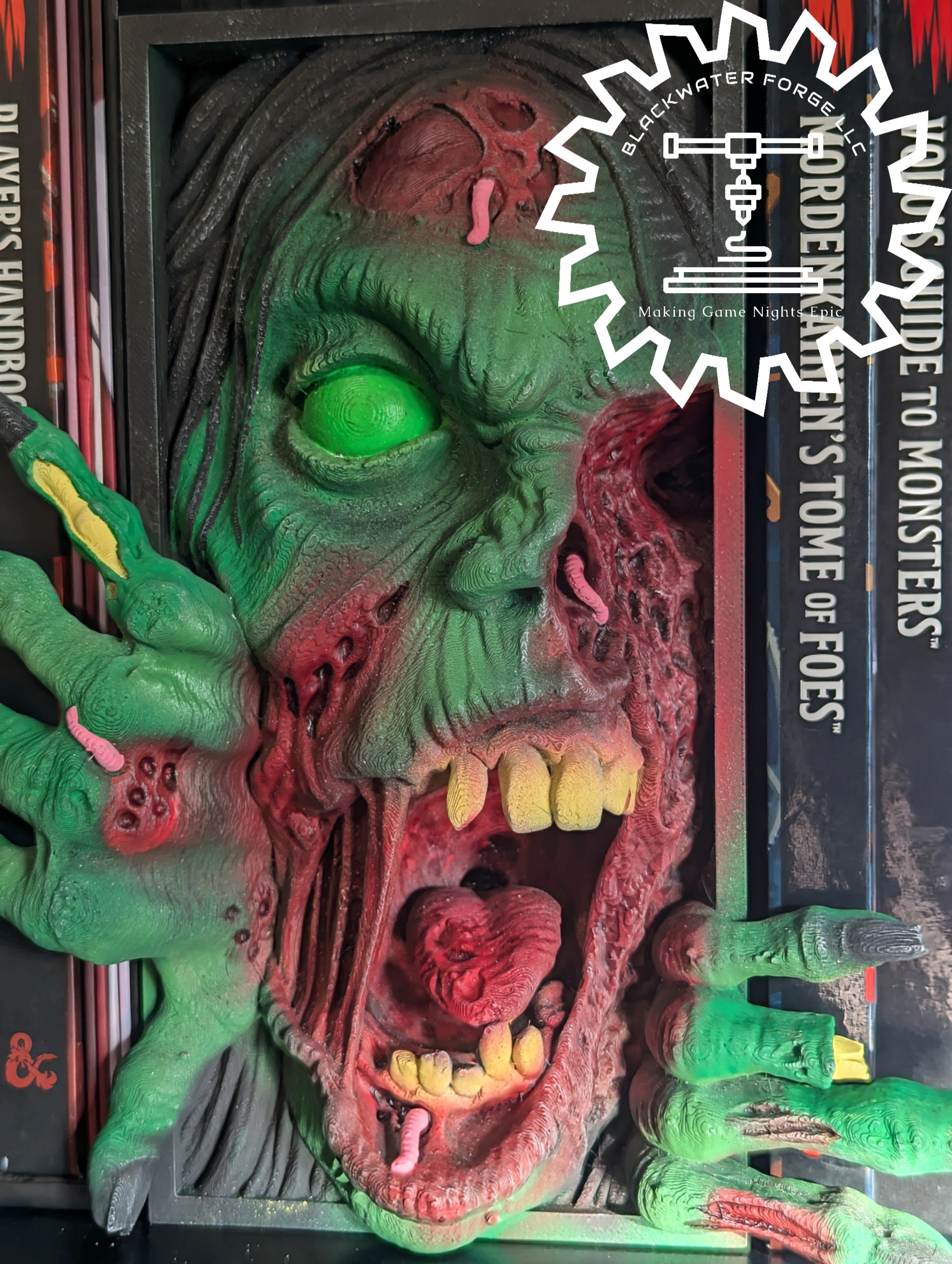 Zombie Undead Monster 3D Printed Book Nook- Miniatures of Madness- Beware the Undead!