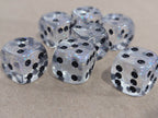 The Time Walker | Clear Glitter 16mm d6 Dice w/Black - 1 Die