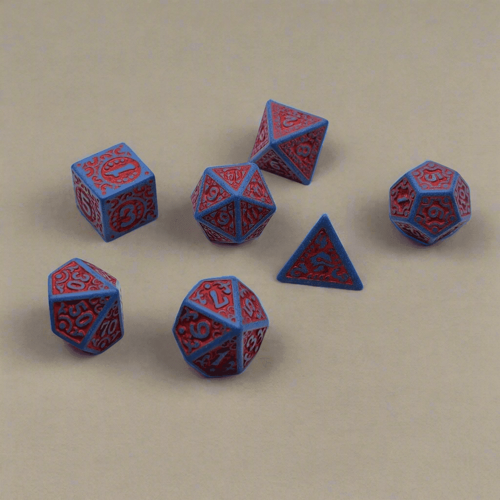 Enchanted Hero - 7 Piece DnD Dice Set | Acrylic RPG Gaming Dice - 