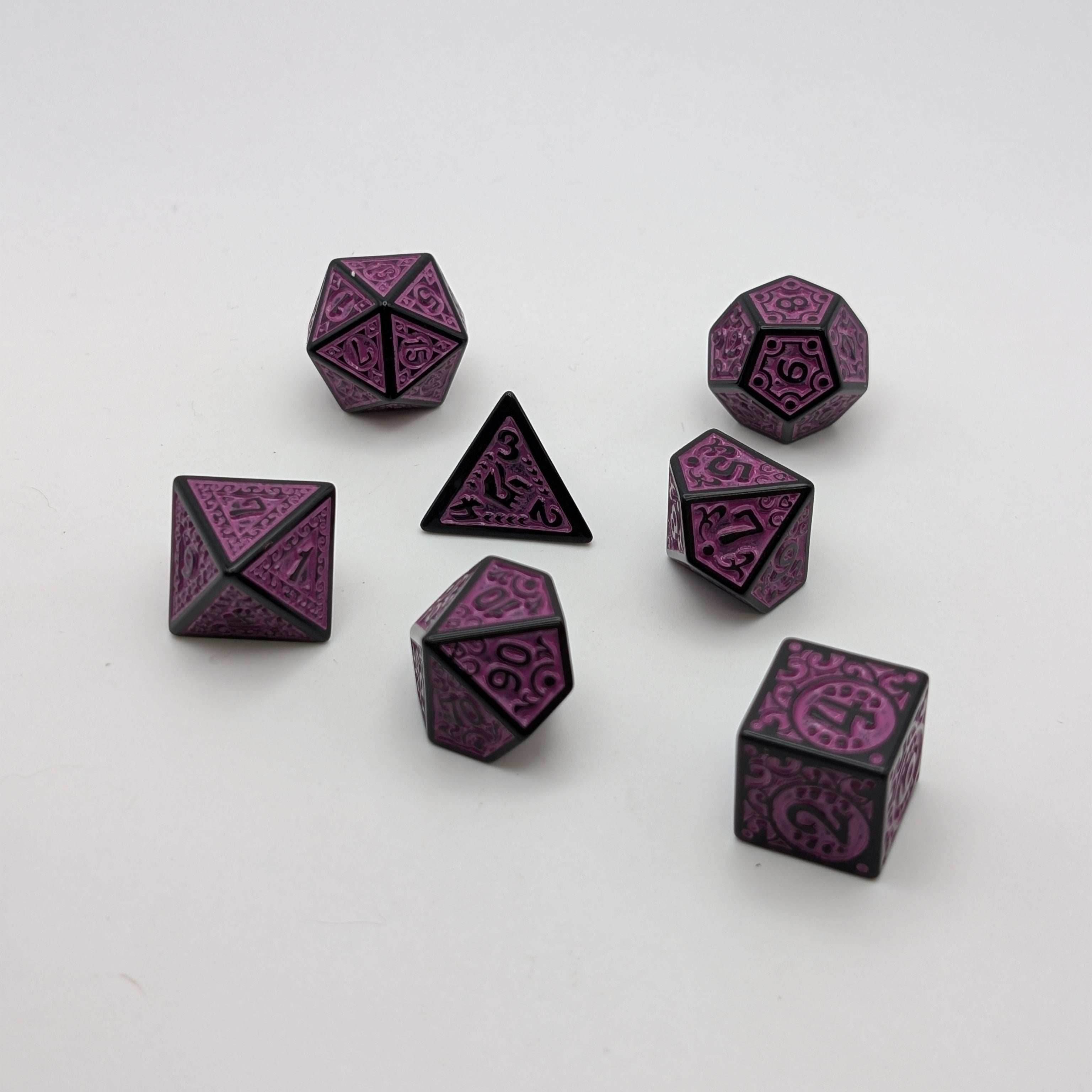 Enchanted Royalty - 7 Piece DnD Dice Set | Acrylic RPG Gaming Dice - 