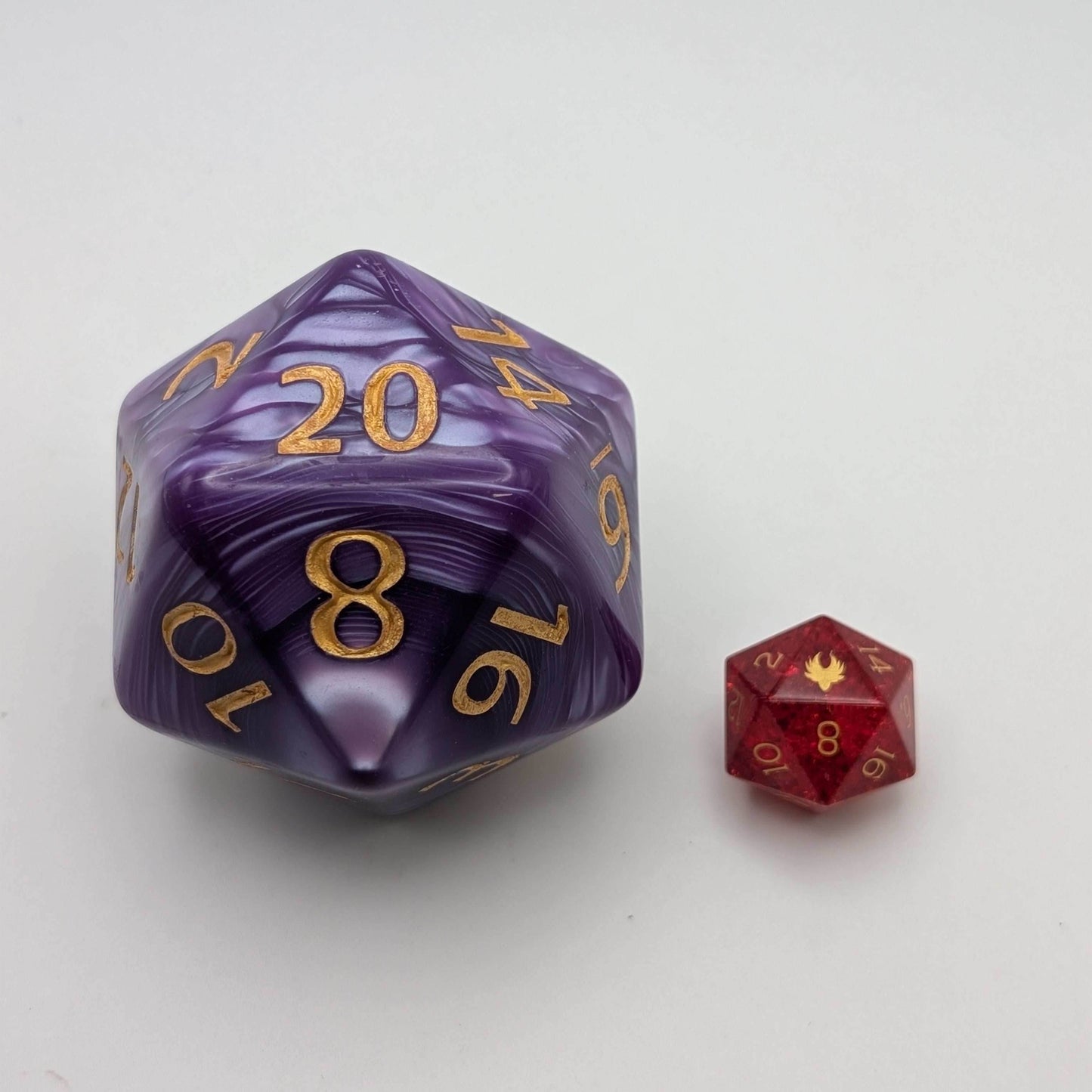 Chonk D20 - 55mm Titan sized D20 - Purple Pearl