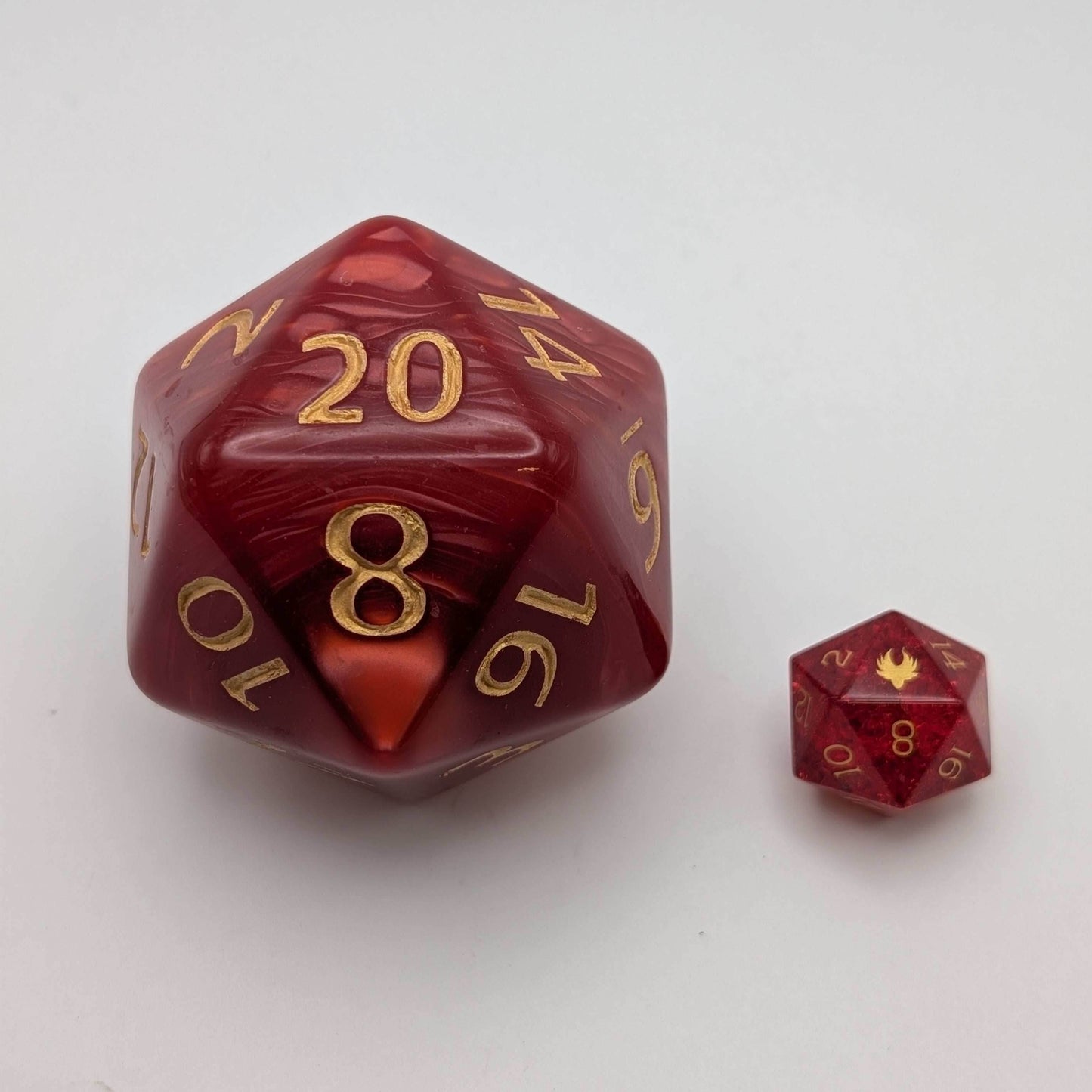 Chonk D20 - 55mm Titan sized D20 - Red Pearl