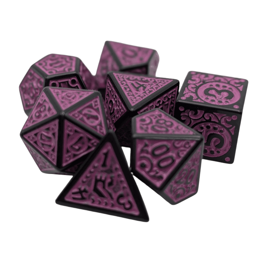 Enchanted Royalty - 7 Piece DnD Dice Set | Acrylic RPG Gaming Dice - 