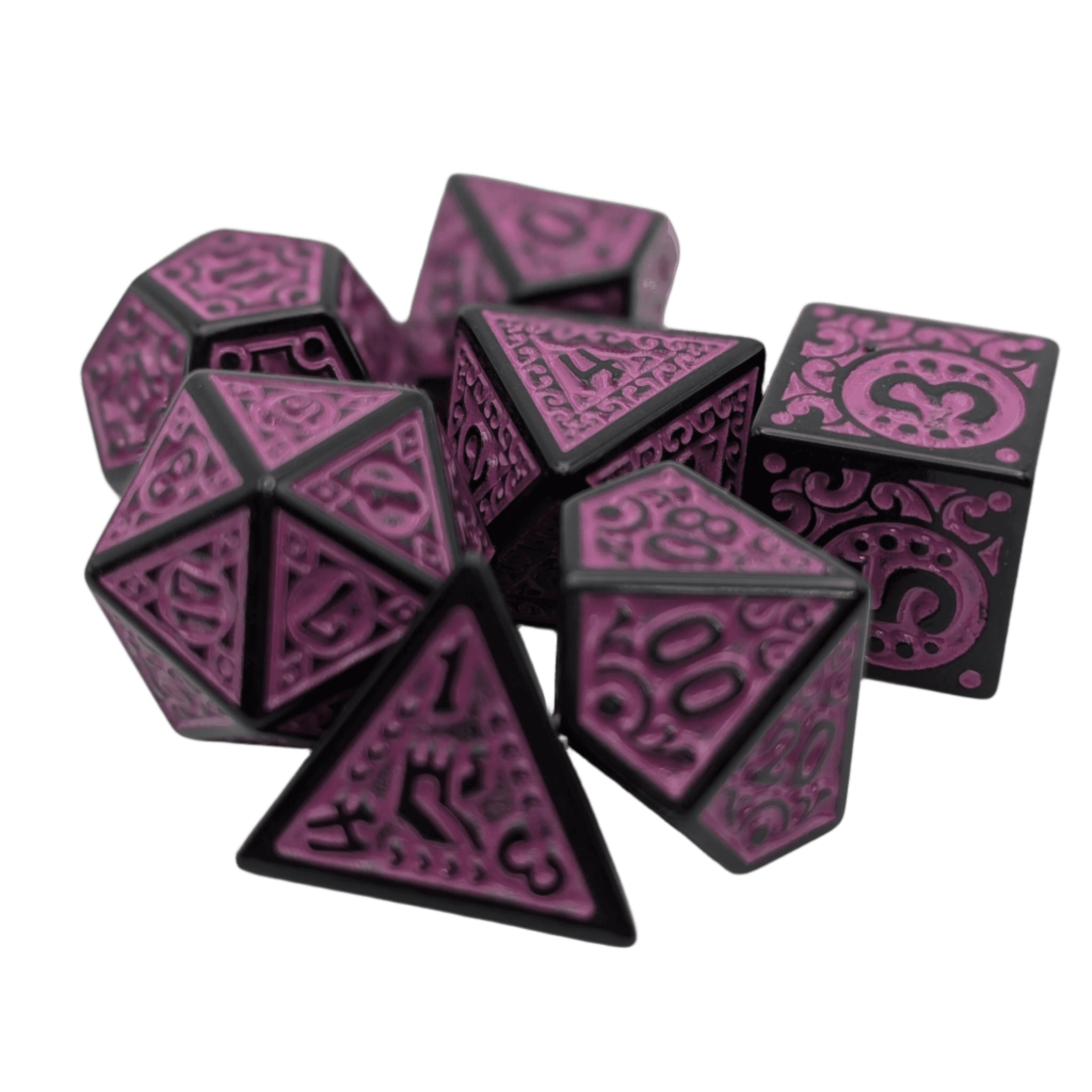 Enchanted Royalty - 7 Piece DnD Dice Set | Acrylic RPG Gaming Dice - 