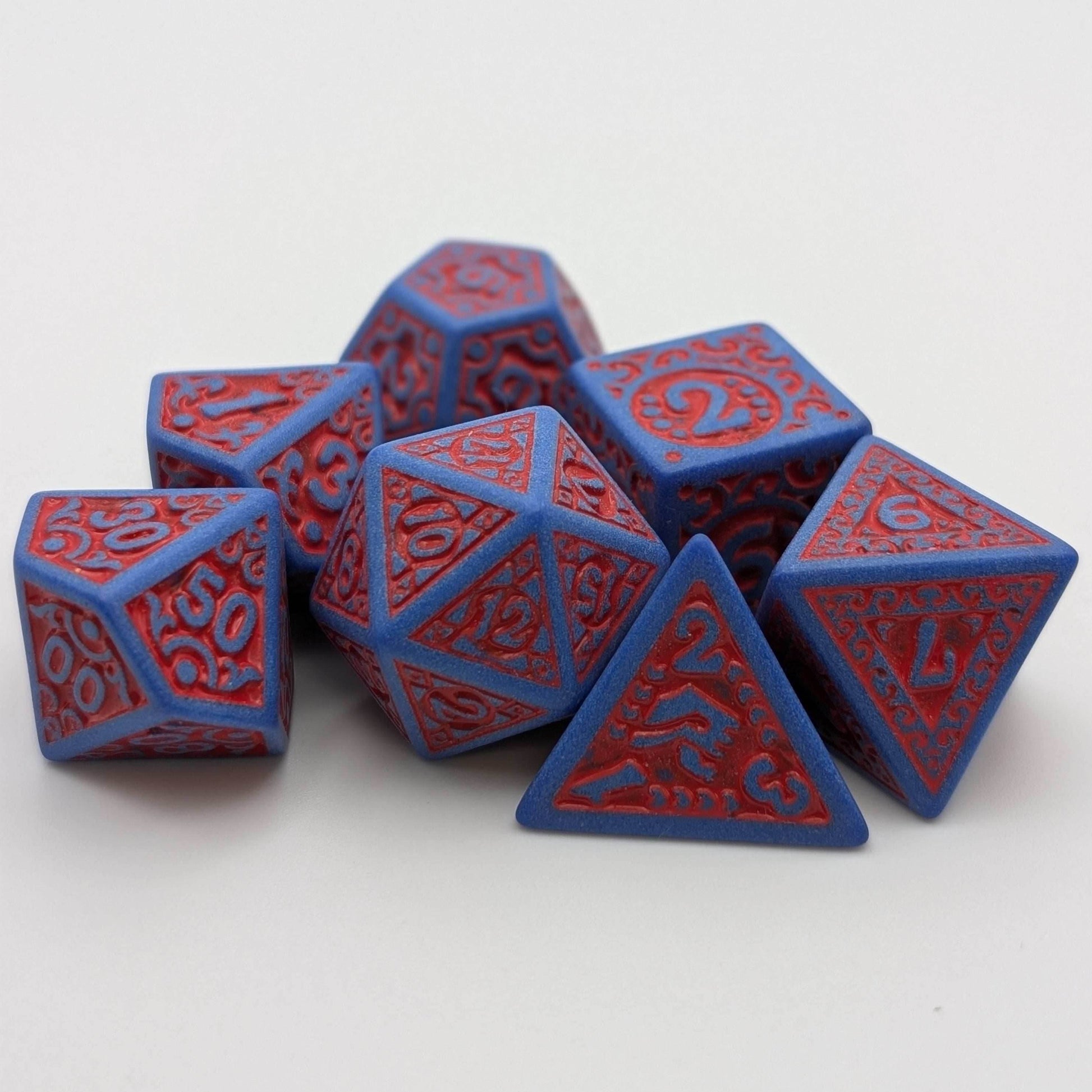 Enchanted Hero - 7 Piece DnD Dice Set | Acrylic RPG Gaming Dice - 