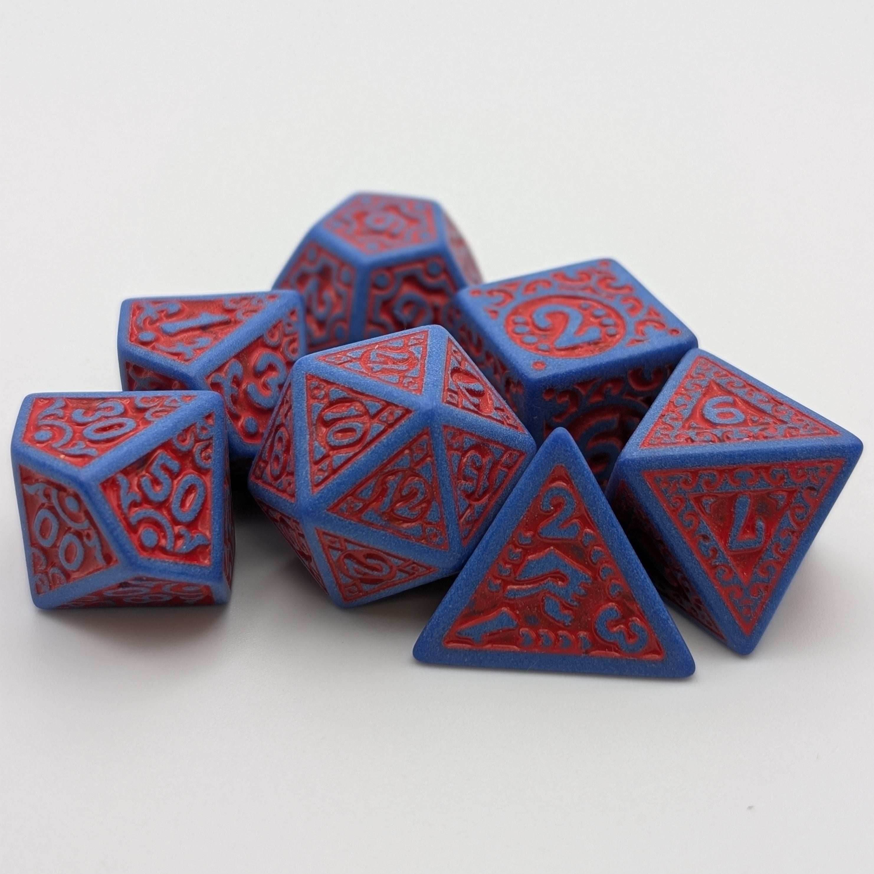 Enchanted Hero - 7 Piece DnD Dice Set | Acrylic RPG Gaming Dice - 