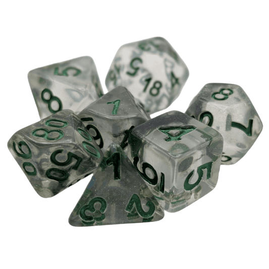 Shinning Stars - 7 Piece DnD Dice Set | Acrylic RPG Gaming Dice - 