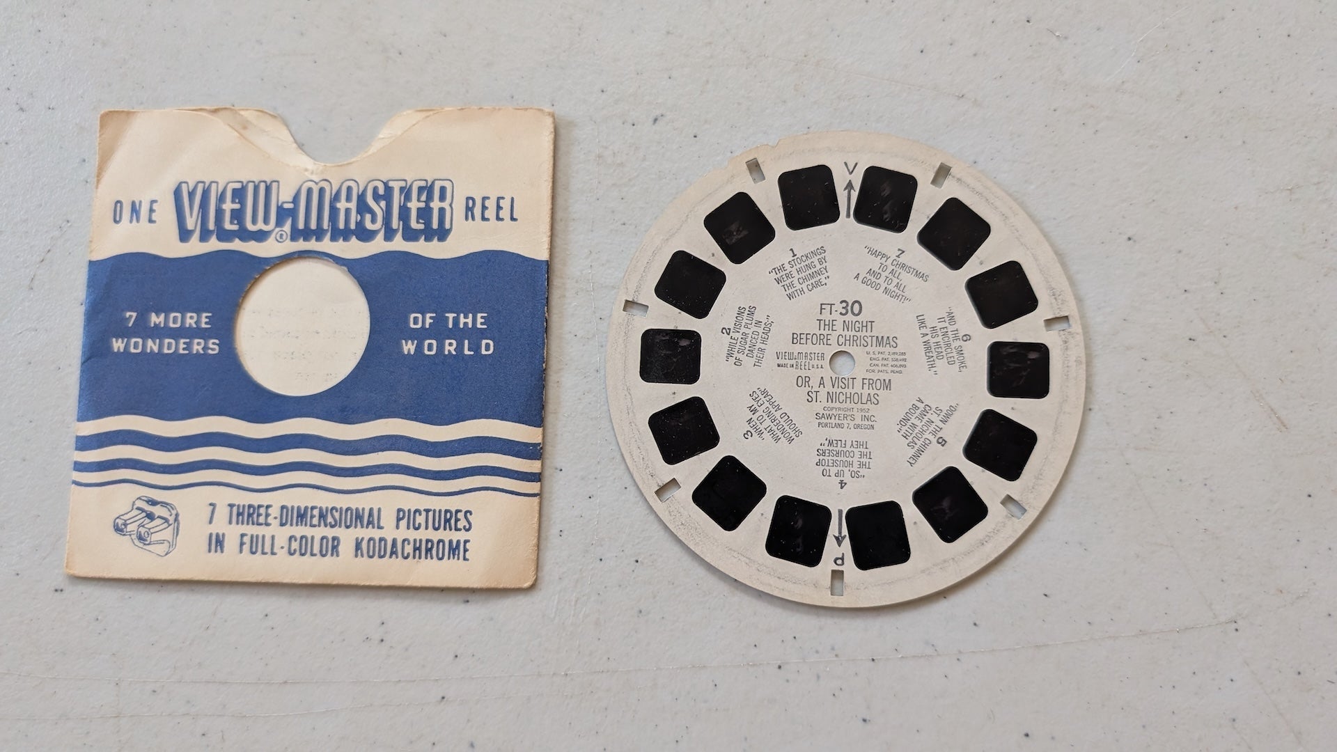 The Night Before Christmas or, A Visit from St. Nicholas Vintage View-Master Reel FT-30 (vintage, collectable, nostalgia, toy)