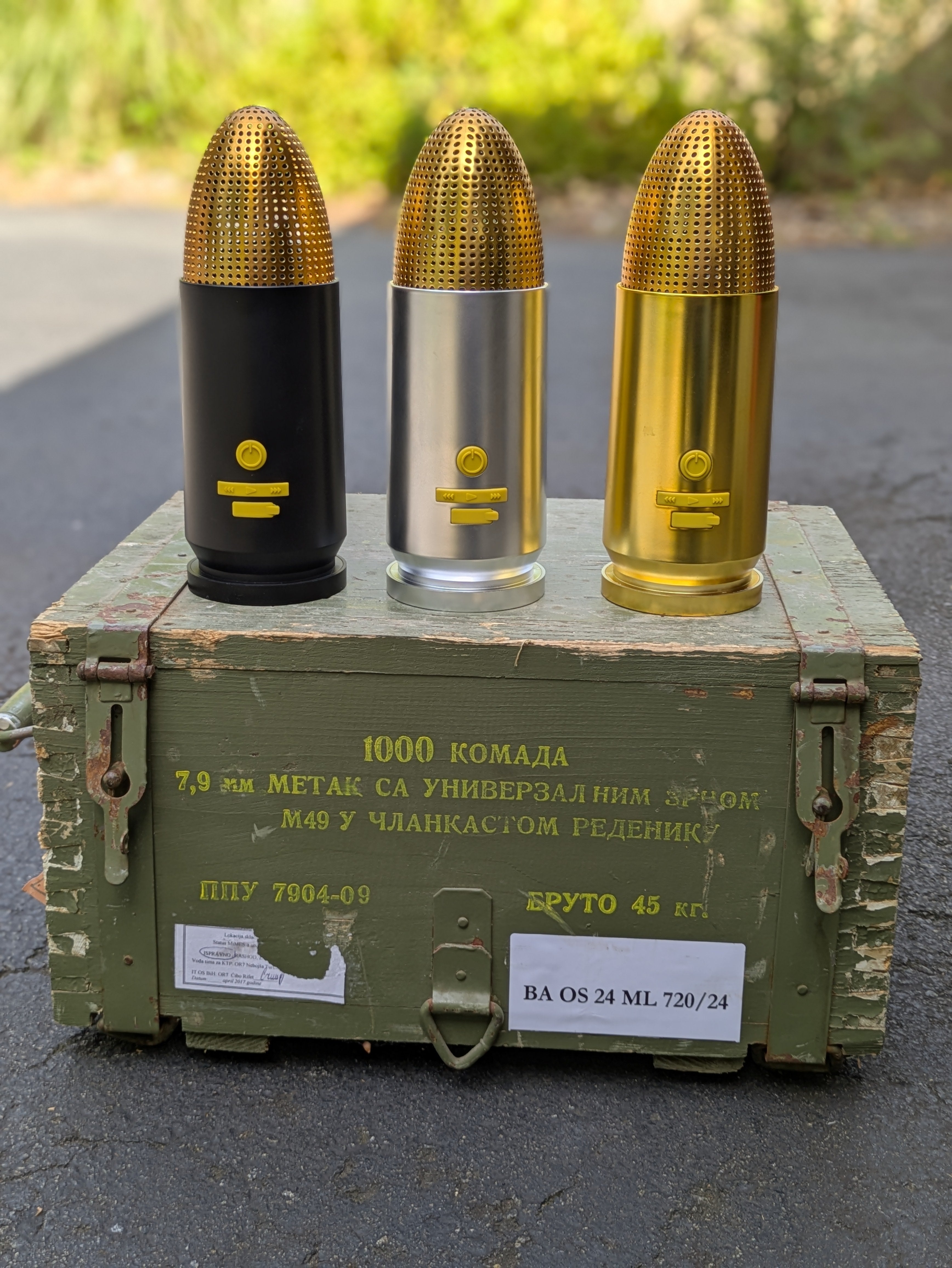 9mm Bullet Bluetooth Speaker Nickle