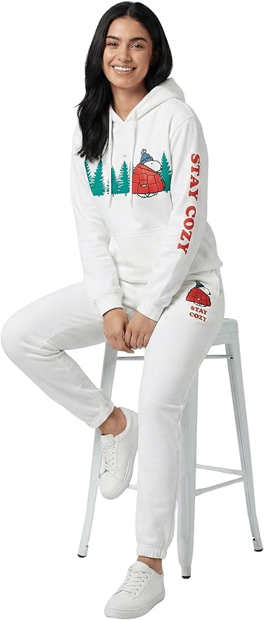 Officially Licensed Peanuts Snoopy Stay Cozy Embroidered Adult Unisex Sweatpants