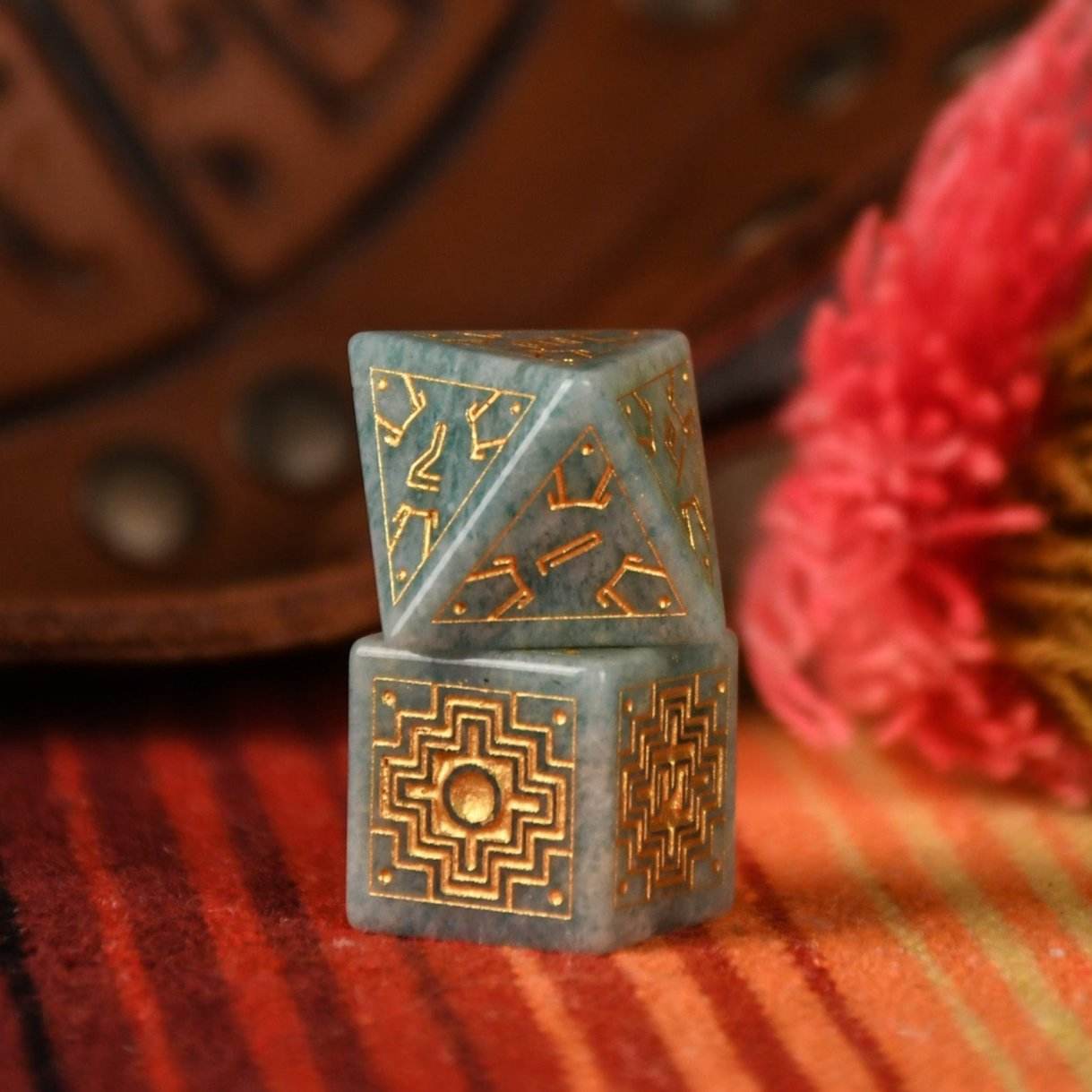 Peruvian Amazonite Stone Dice Set - Dice Around the World Collection - 
