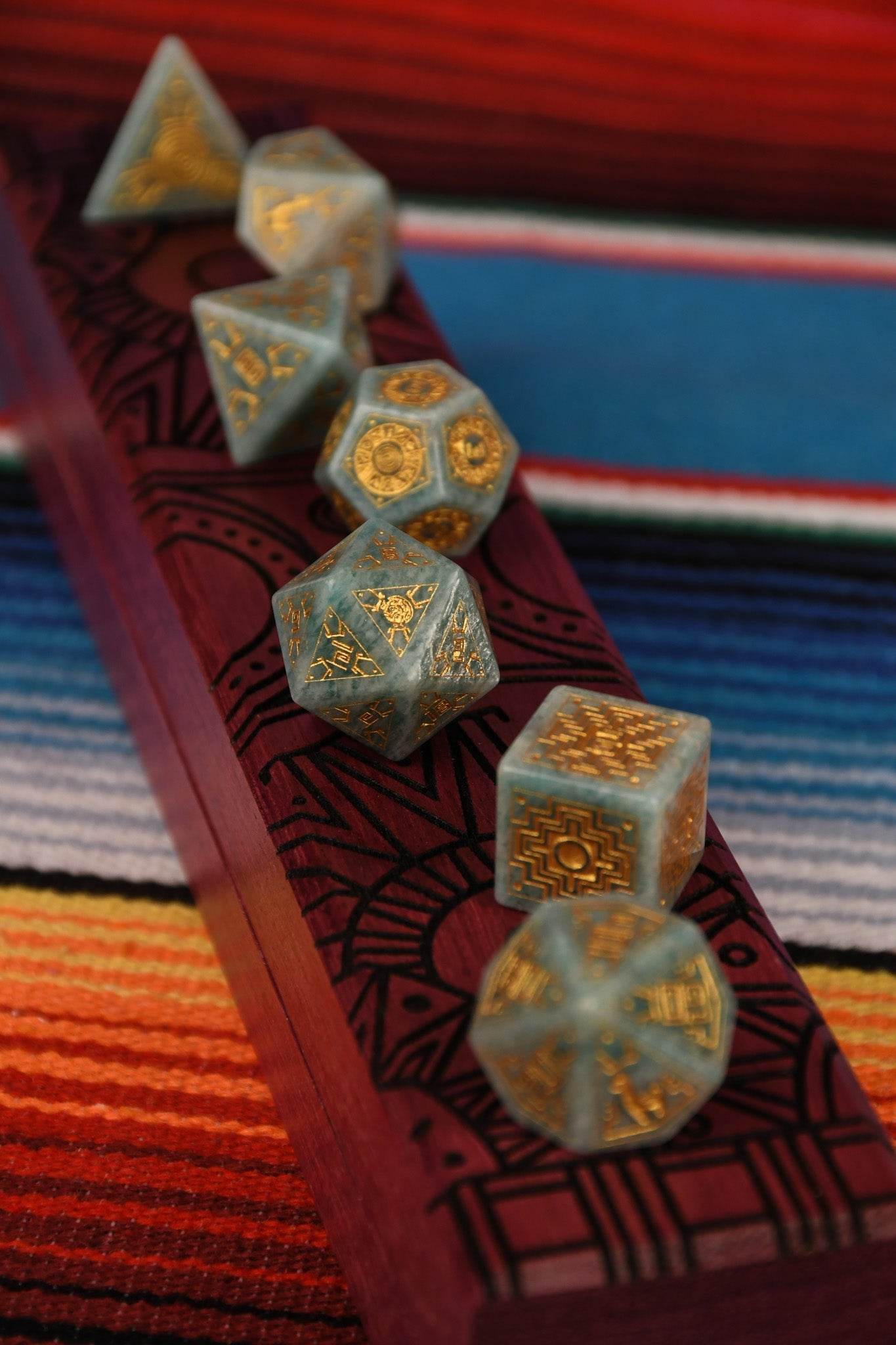 Peruvian Amazonite Stone Dice Set - Dice Around the World Collection - 