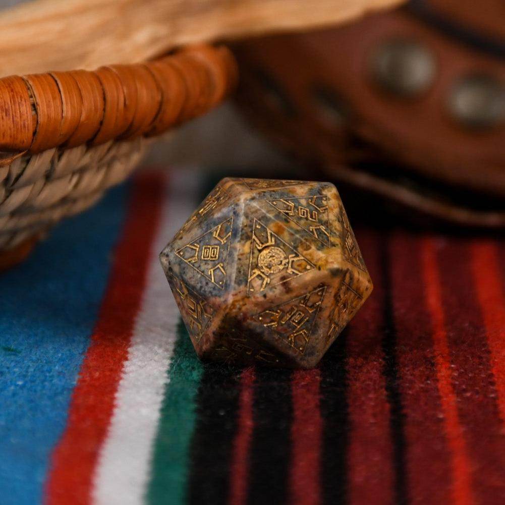 Peruvian Leopard Jasper Stone Dice Set - Dice Around the World Collection - 