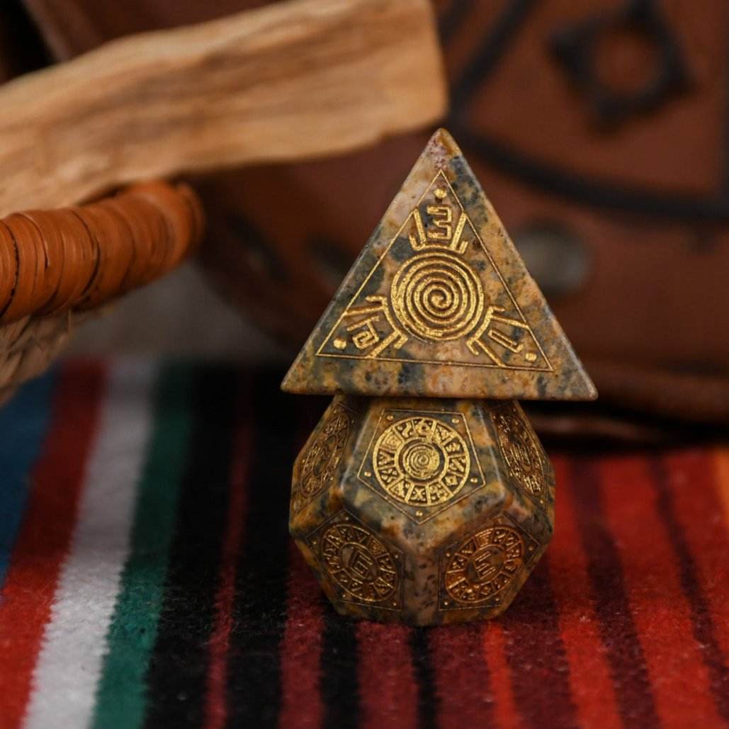 Peruvian Leopard Jasper Stone Dice Set - Dice Around the World Collection - 
