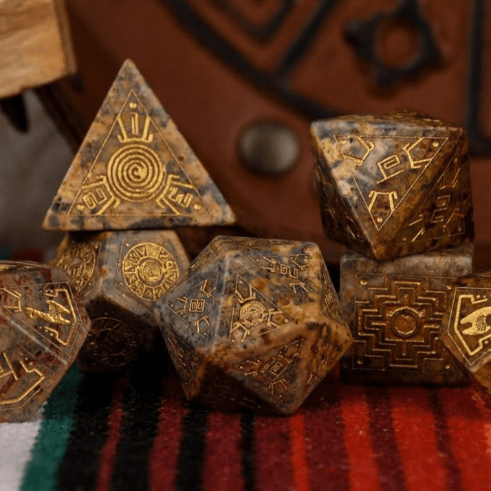 Peruvian Leopard Jasper Stone Dice Set - Dice Around the World Collection - 