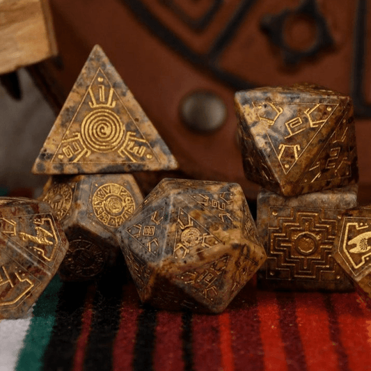 Peruvian Leopard Jasper Stone Dice Set - Dice Around the World Collection - 