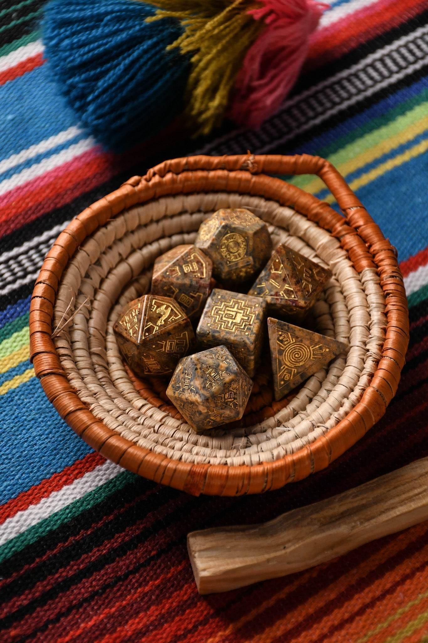 Peruvian Leopard Jasper Stone Dice Set - Dice Around the World Collection - 