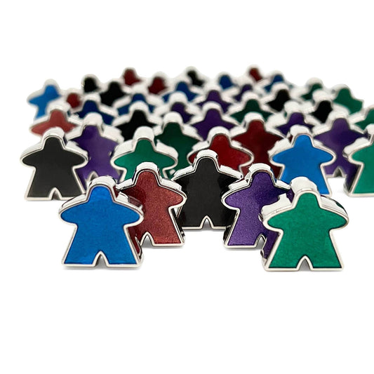 10 Pack of Enamel Meeples (Random Colors) - 